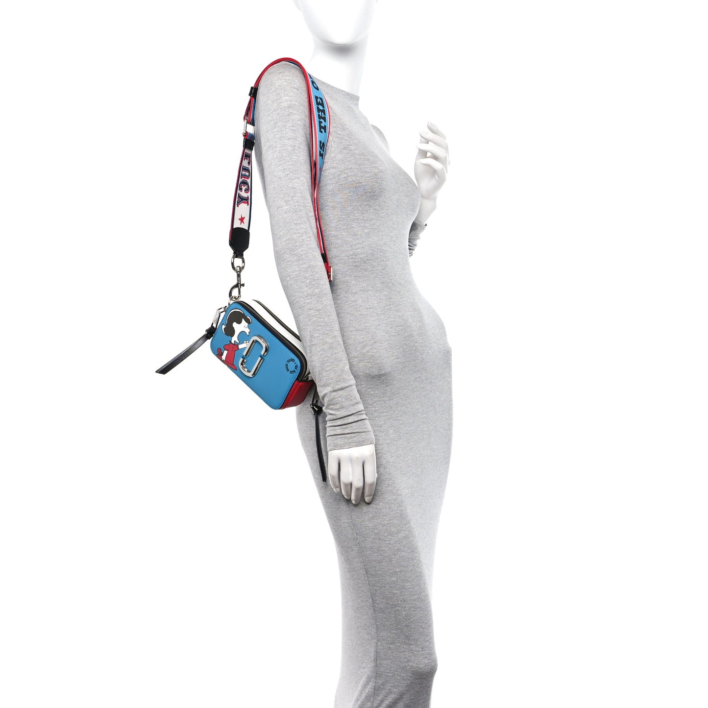 X Peanuts Saffiano Small Lucy Snapshot Camera Bag Blue Multi