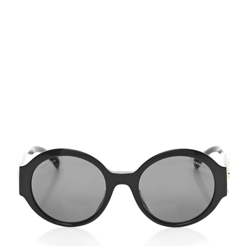 Acetate Round Sunglasses 5410-A Black