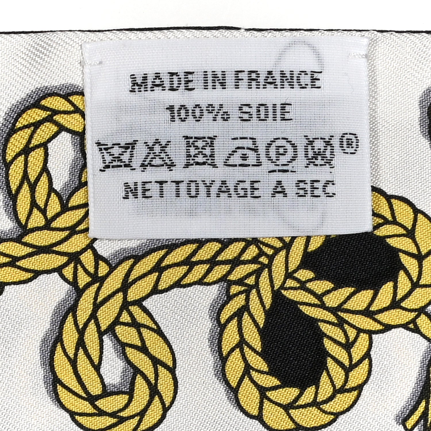 Hermes Silk Galons Et Brandebourg Twilly Black Gold White 3 of 5
