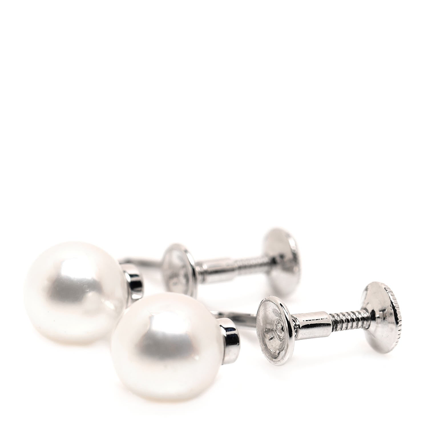 Mikimoto 14K White Gold 7-7.5mm Akoya Pearl Screw-Back Earrings 3 of 4