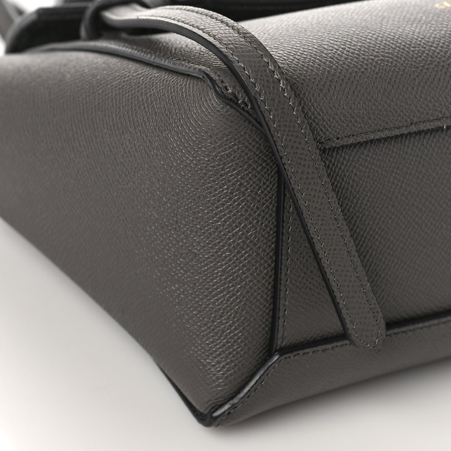 Grained Calfskin Nano Belt Bag Grey