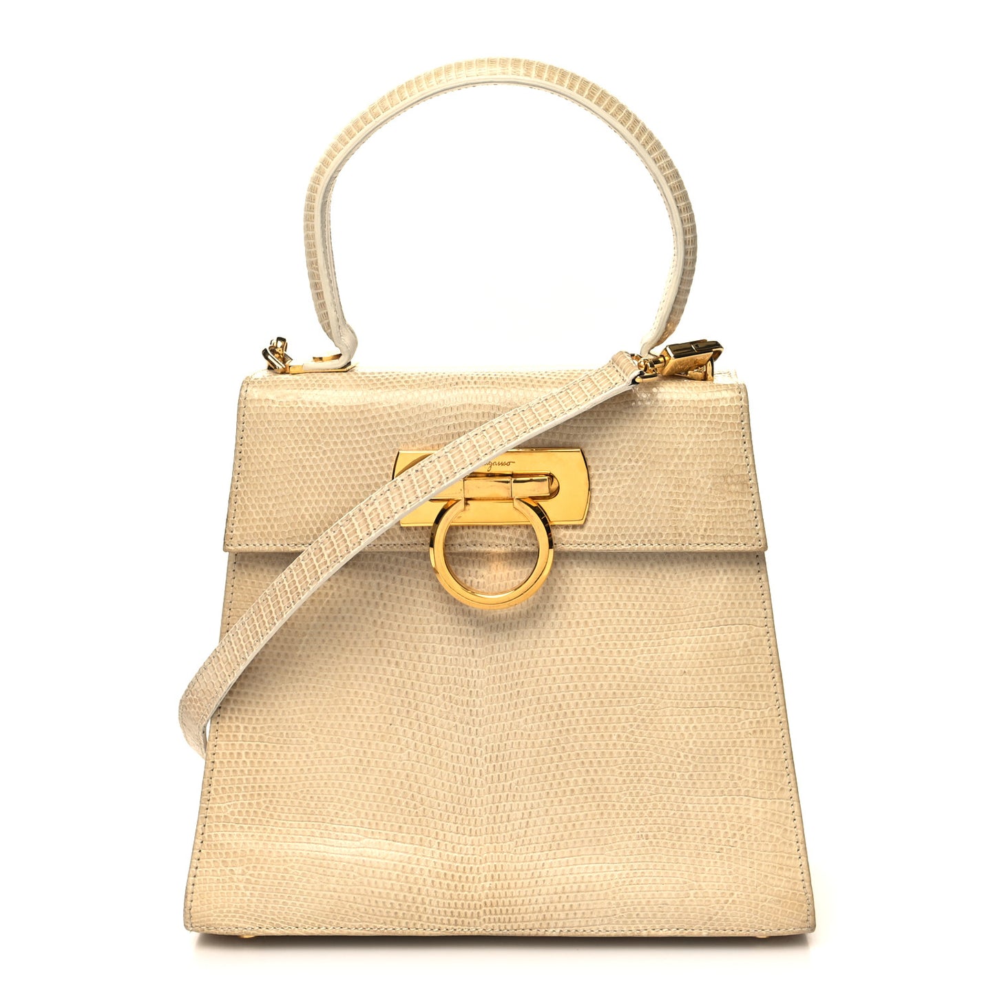 Lizard Iconic Small Top Handle Bag Biege