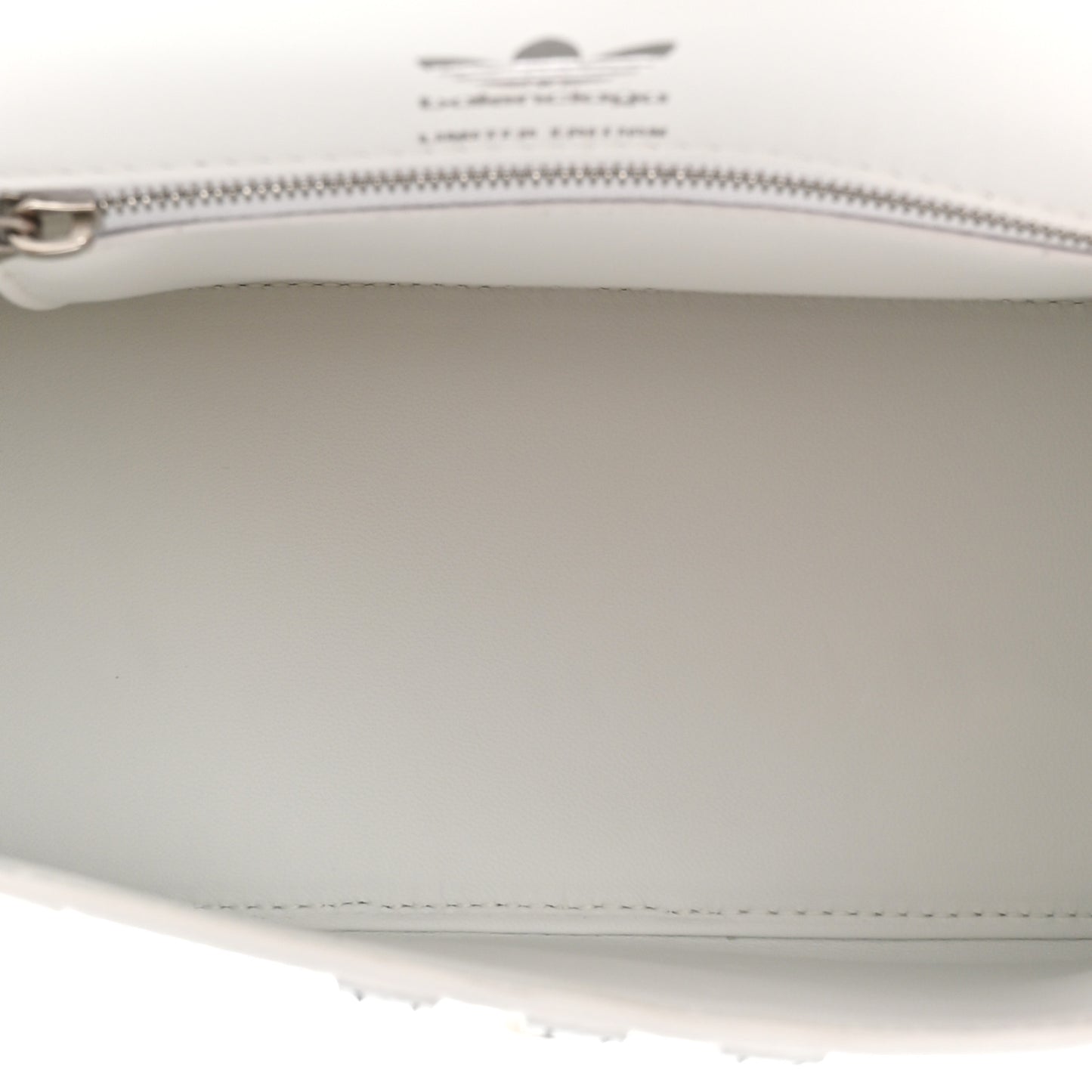 X ADIDAS Shiny Box Calfskin Small Hourglass Top Handle Bag Off White Black