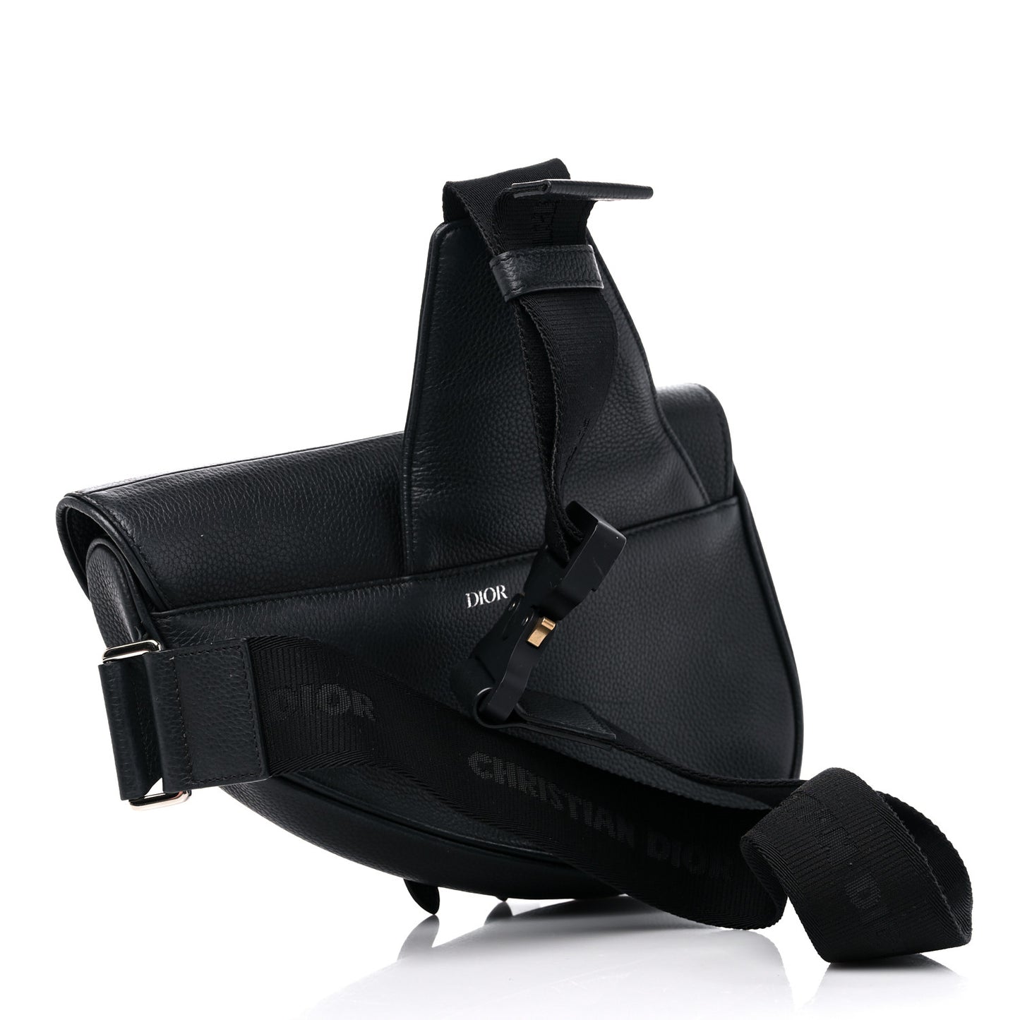 Calfskin Mens Saddle Bag Black