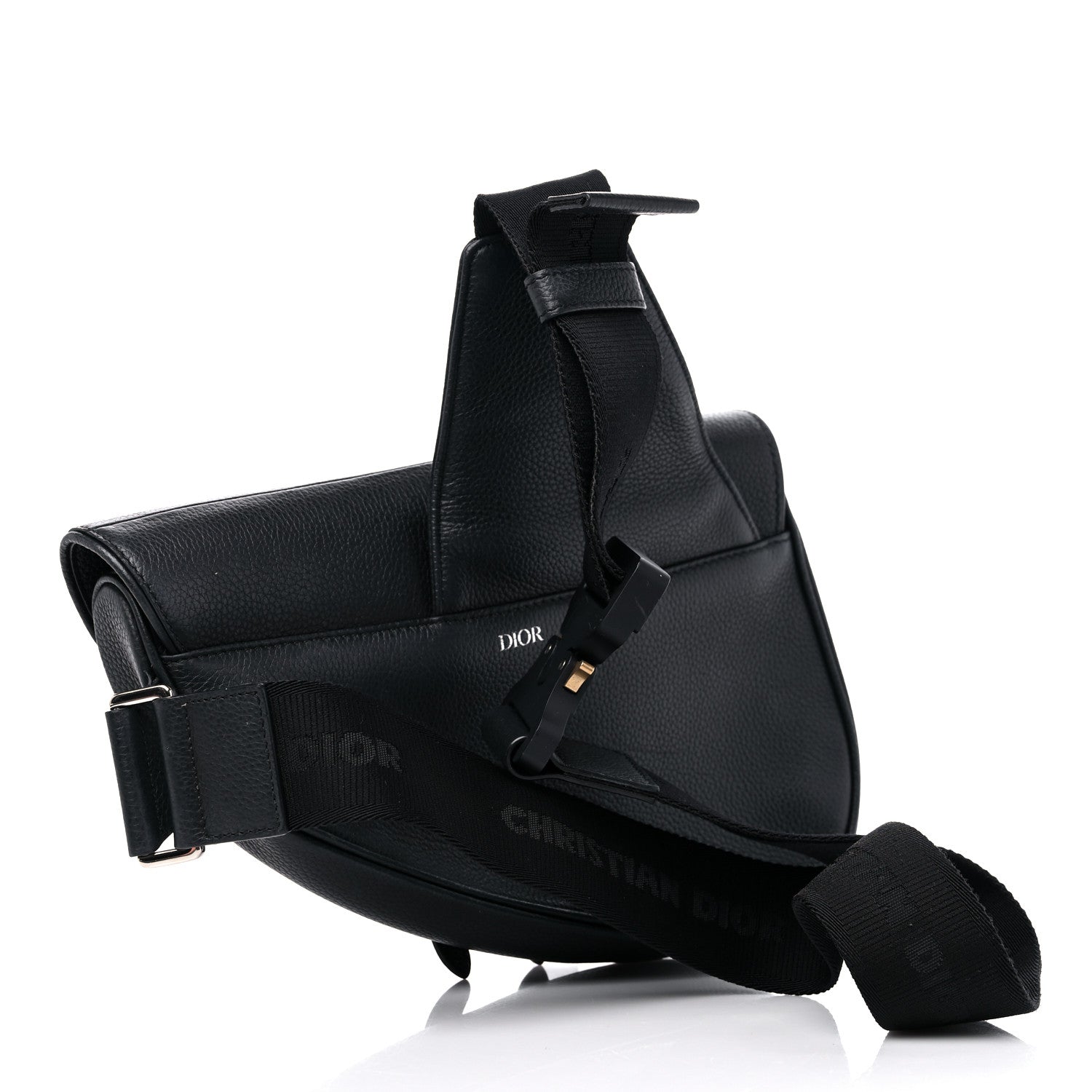 Christian Dior Calfskin Mens Saddle Bag Black 5 of 21