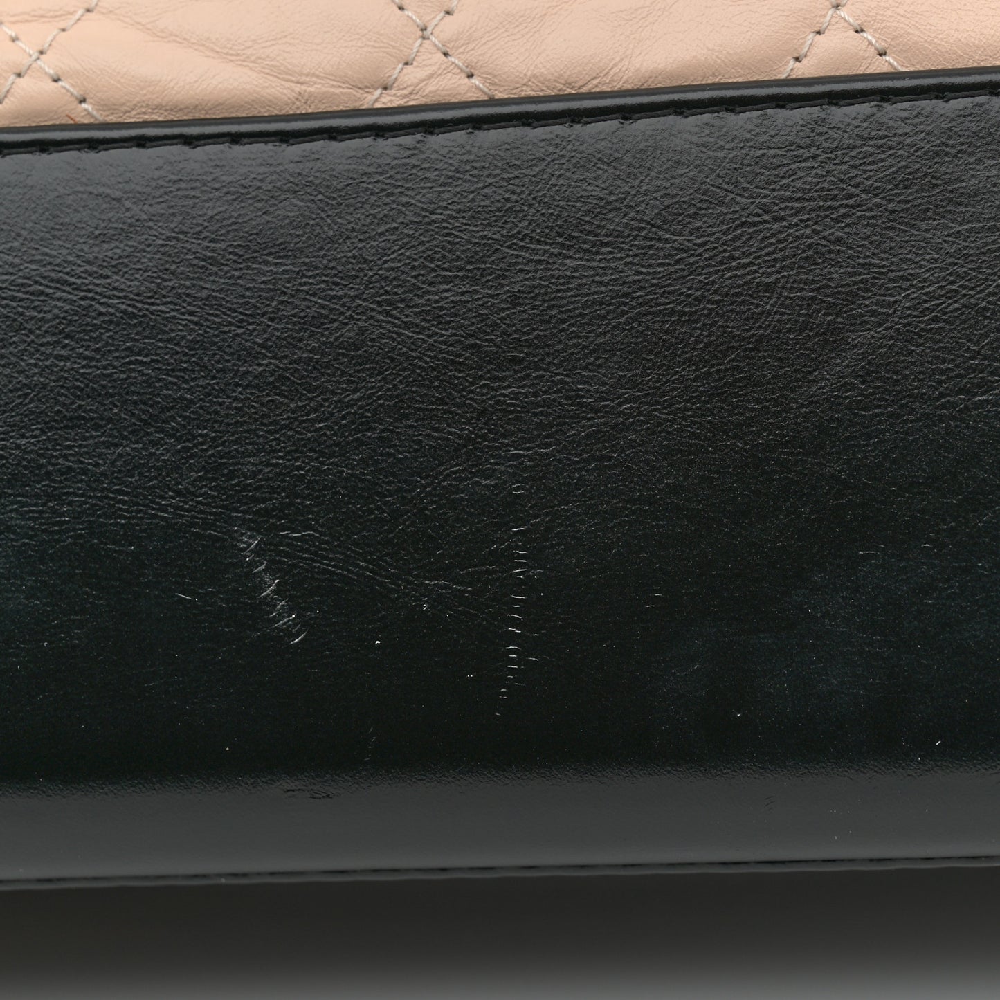 Aged Calfskin Quilted Medium Gabrielle Hobo Beige Black