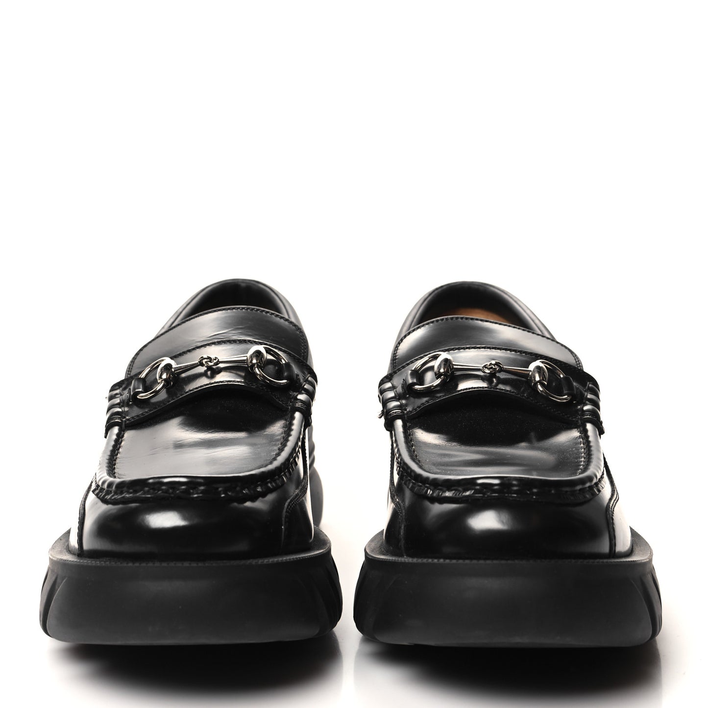 Magnum Calfskin Nappa Samoa Mens Horsebit Platform Lug Sole Loafers 11 Black
