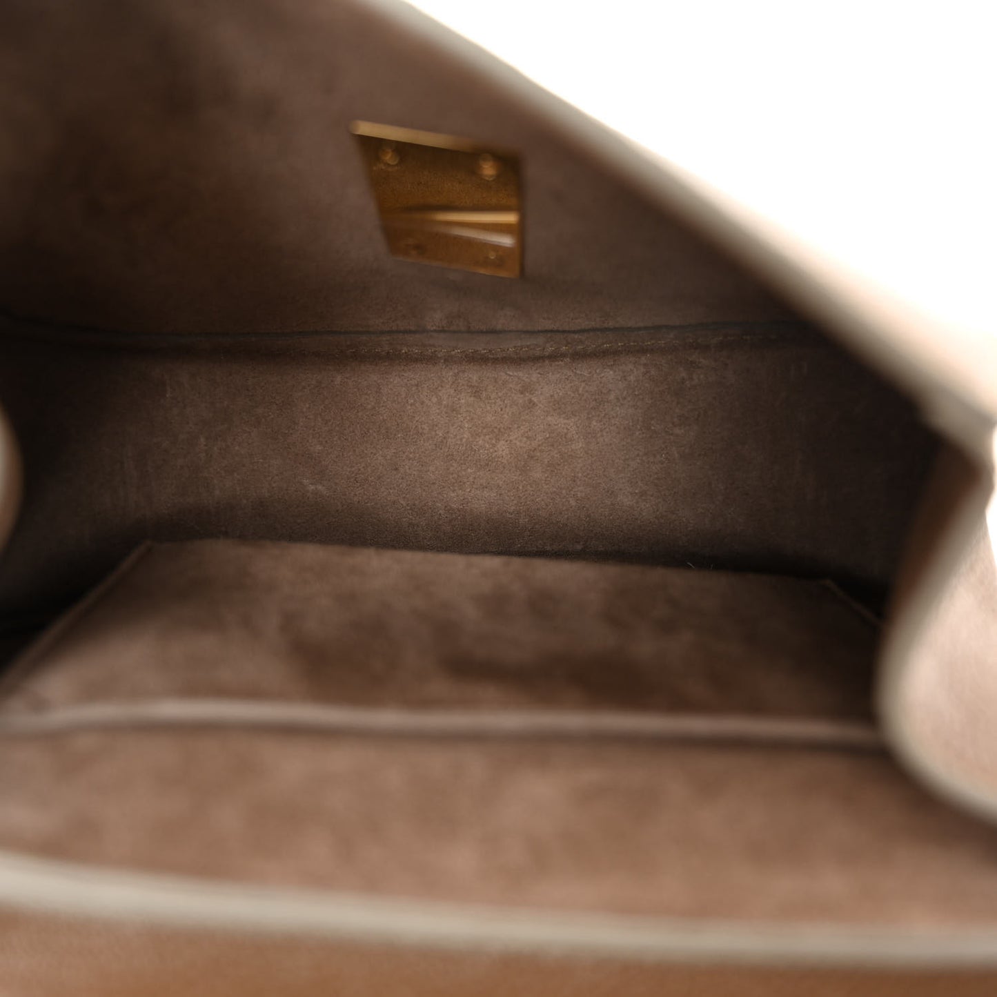 Grained Calfskin Lambskin Mini Bi-Color Drew Shoulder Bag Brown