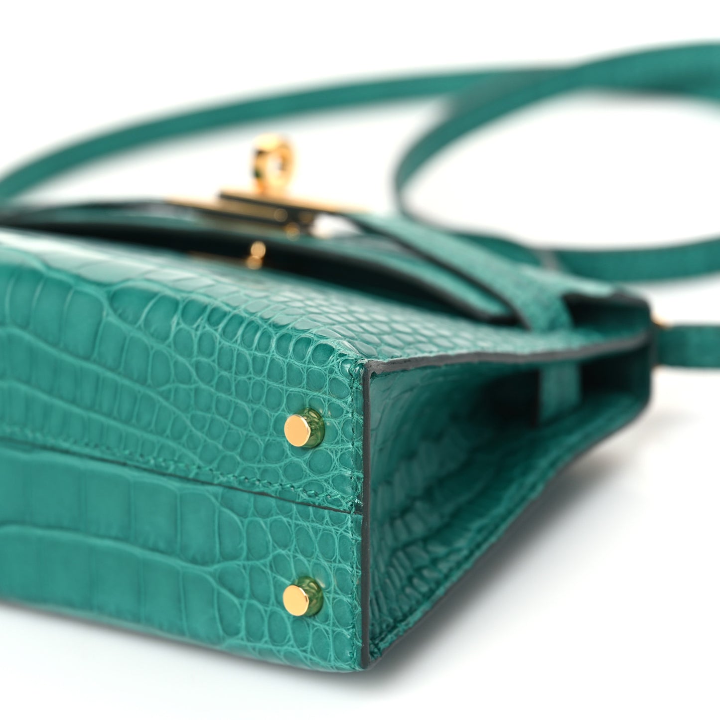 Matte Alligator Mini Kelly Sellier 20 Malachite
