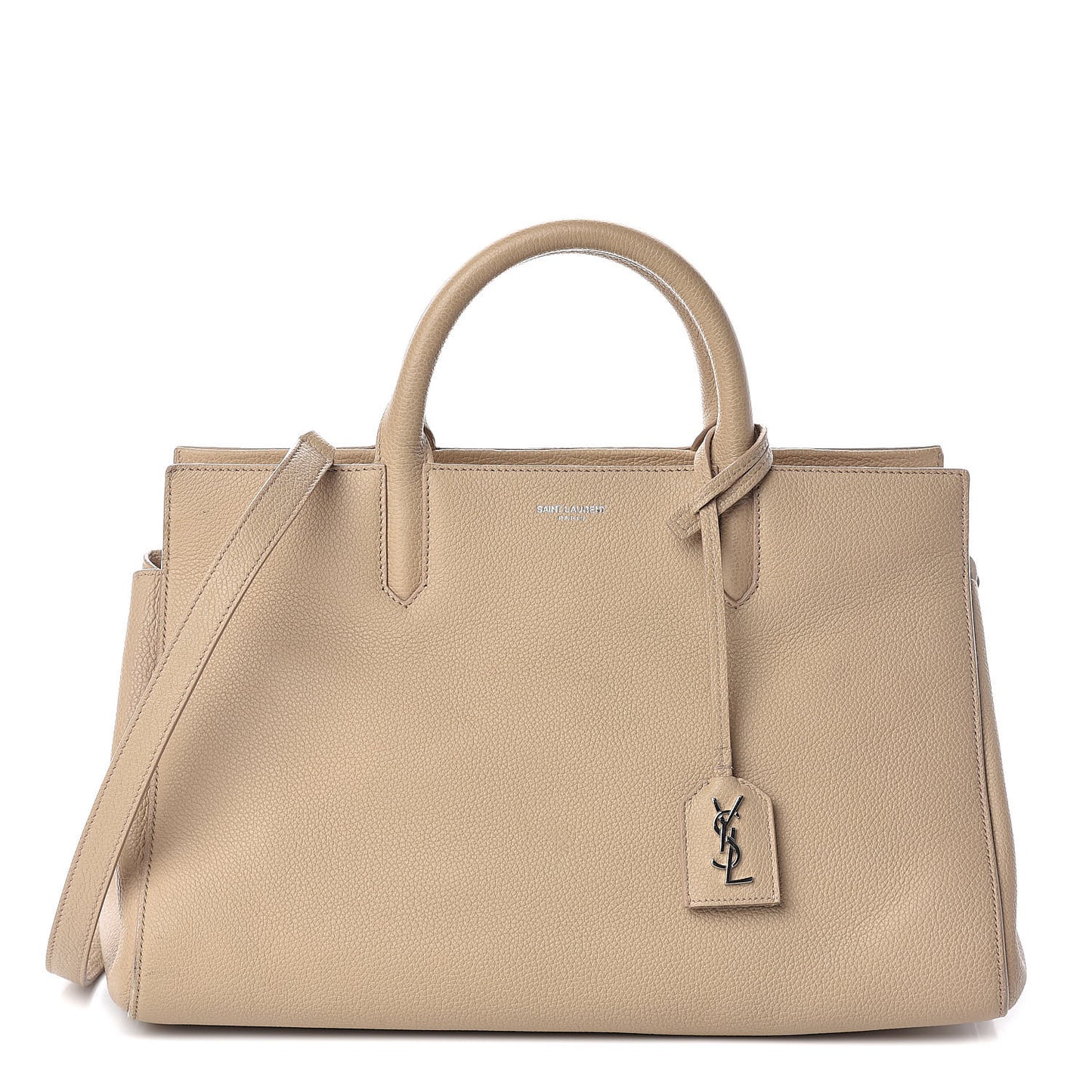 Grained Calfskin Small Rive Gauche Dark Beige