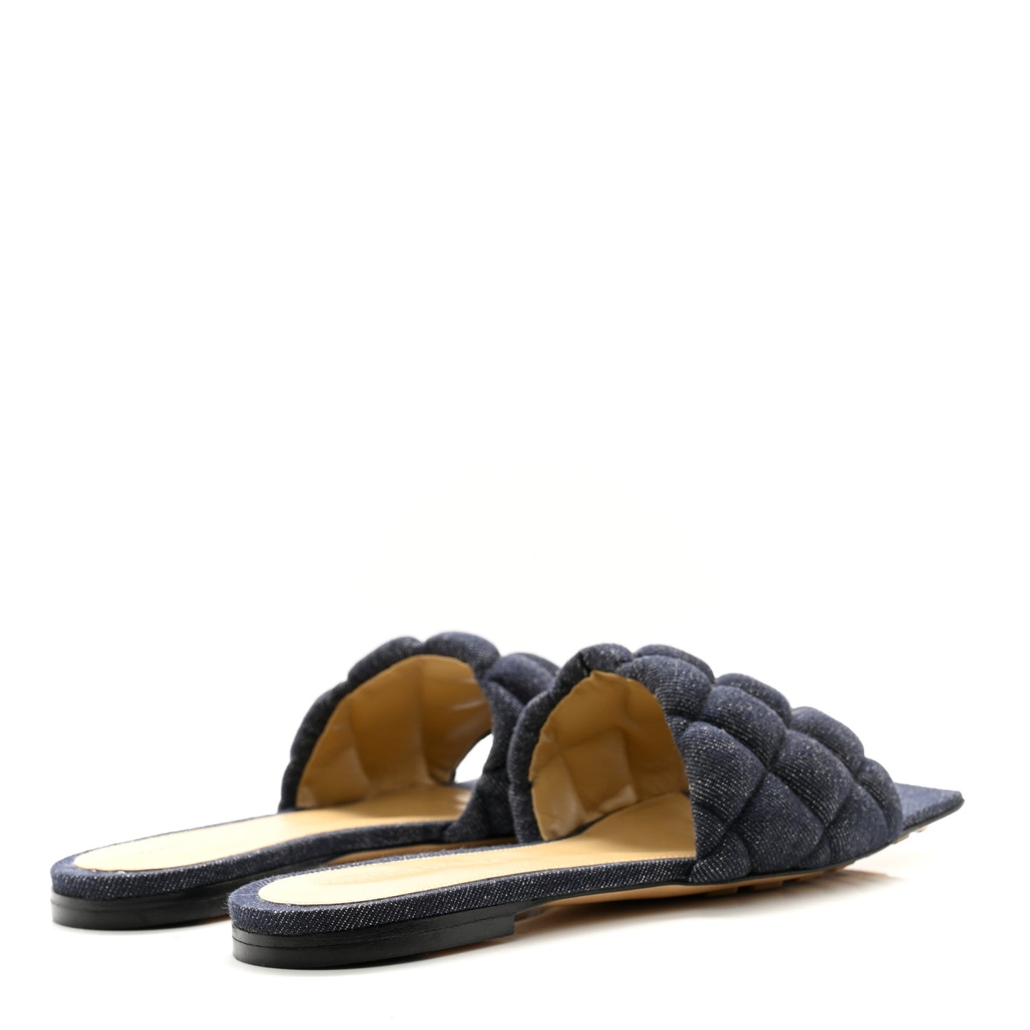 Denim Matelasse Padded Flat Sandals 35 Indigo