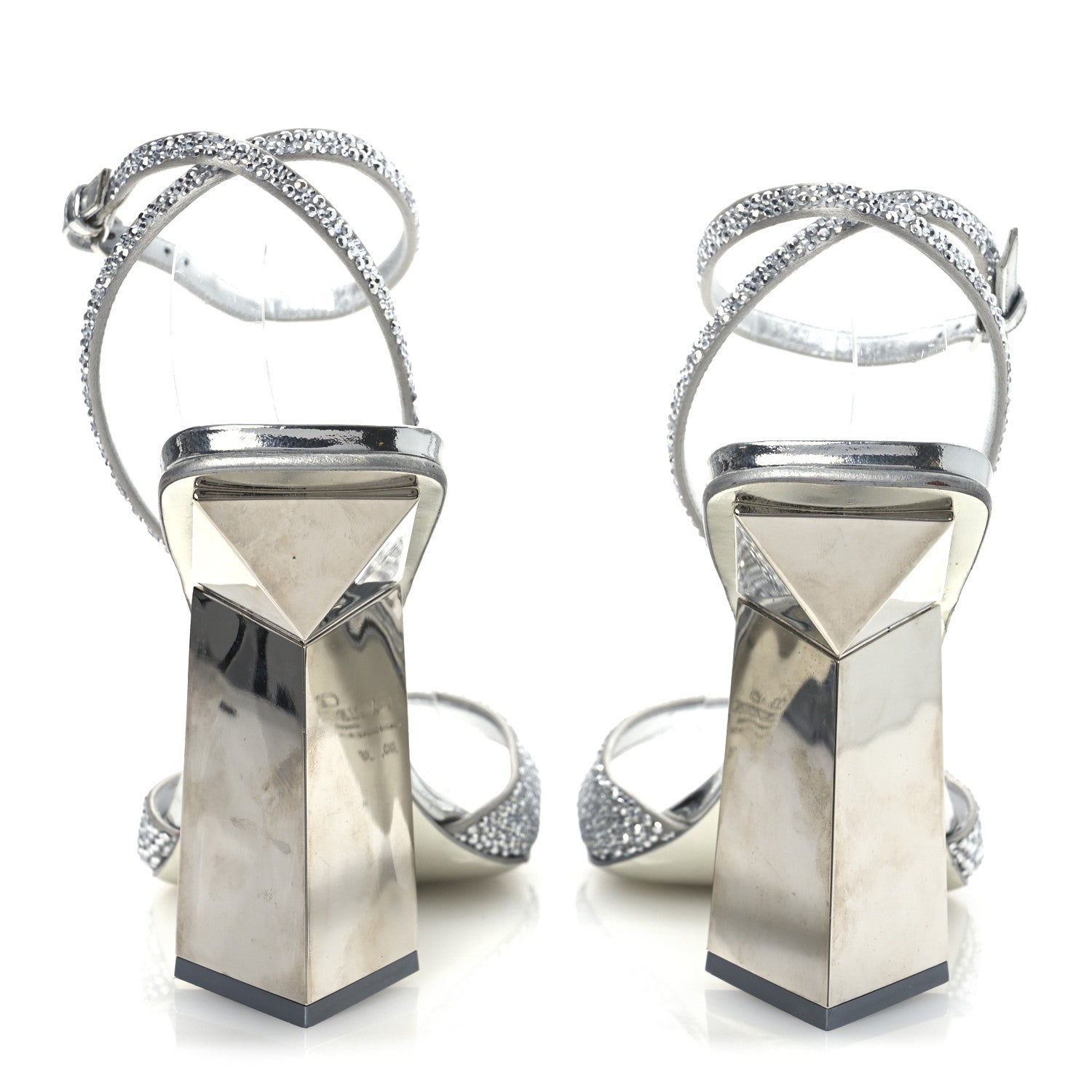 Valentino Garavani Crystal Embellished 90mm Sandals 38 Silver 6 of 16