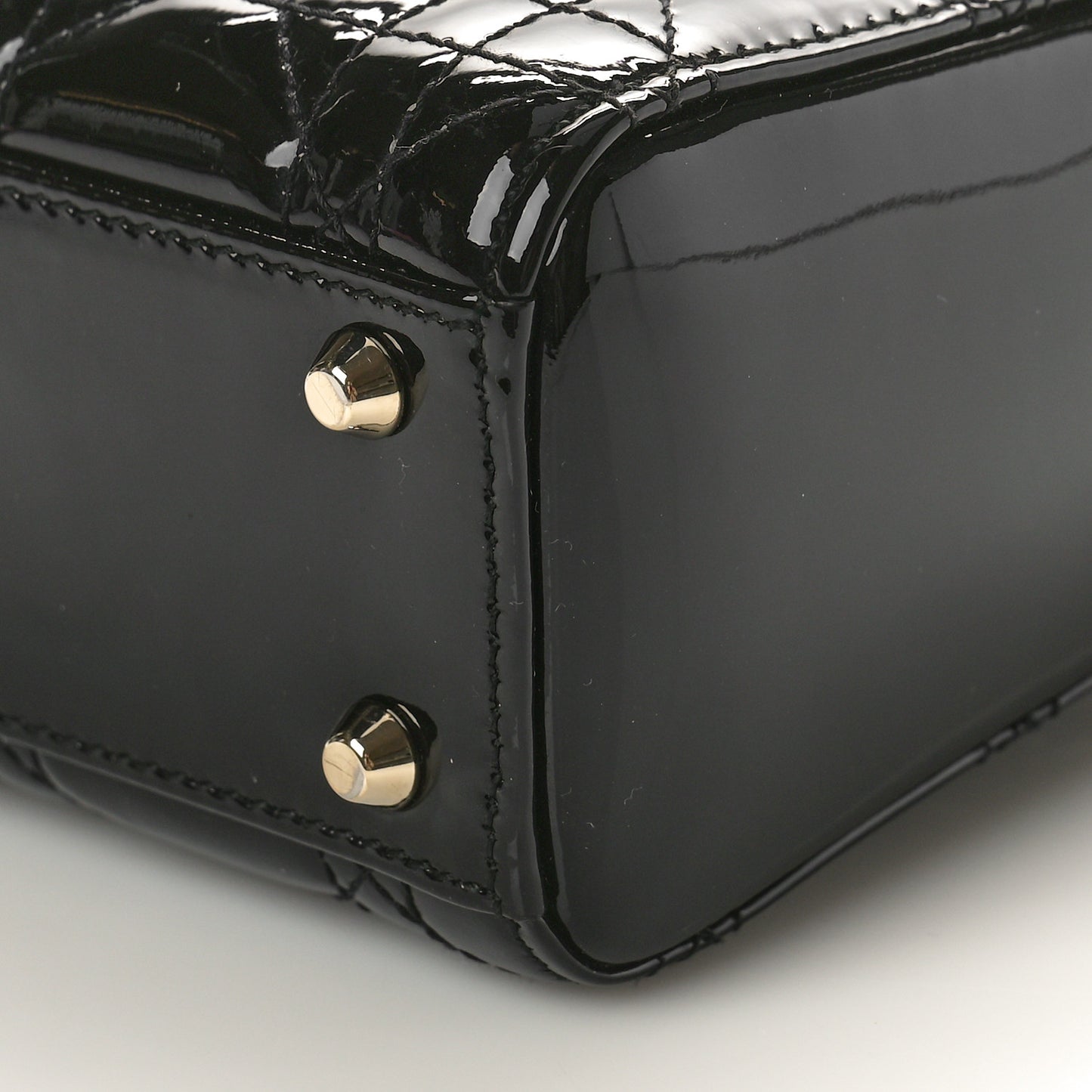 Patent Cannage Mini Lady Dior Black