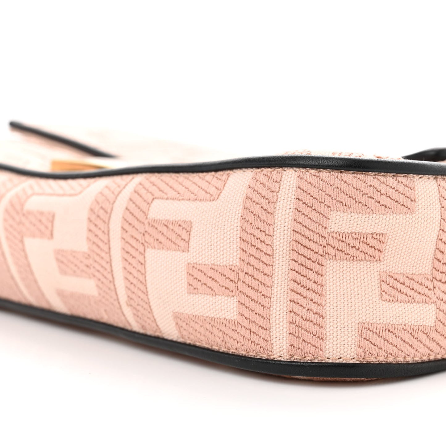 Canvas Vitello King FF Embroidered Baguette Rosa Quarzo Black