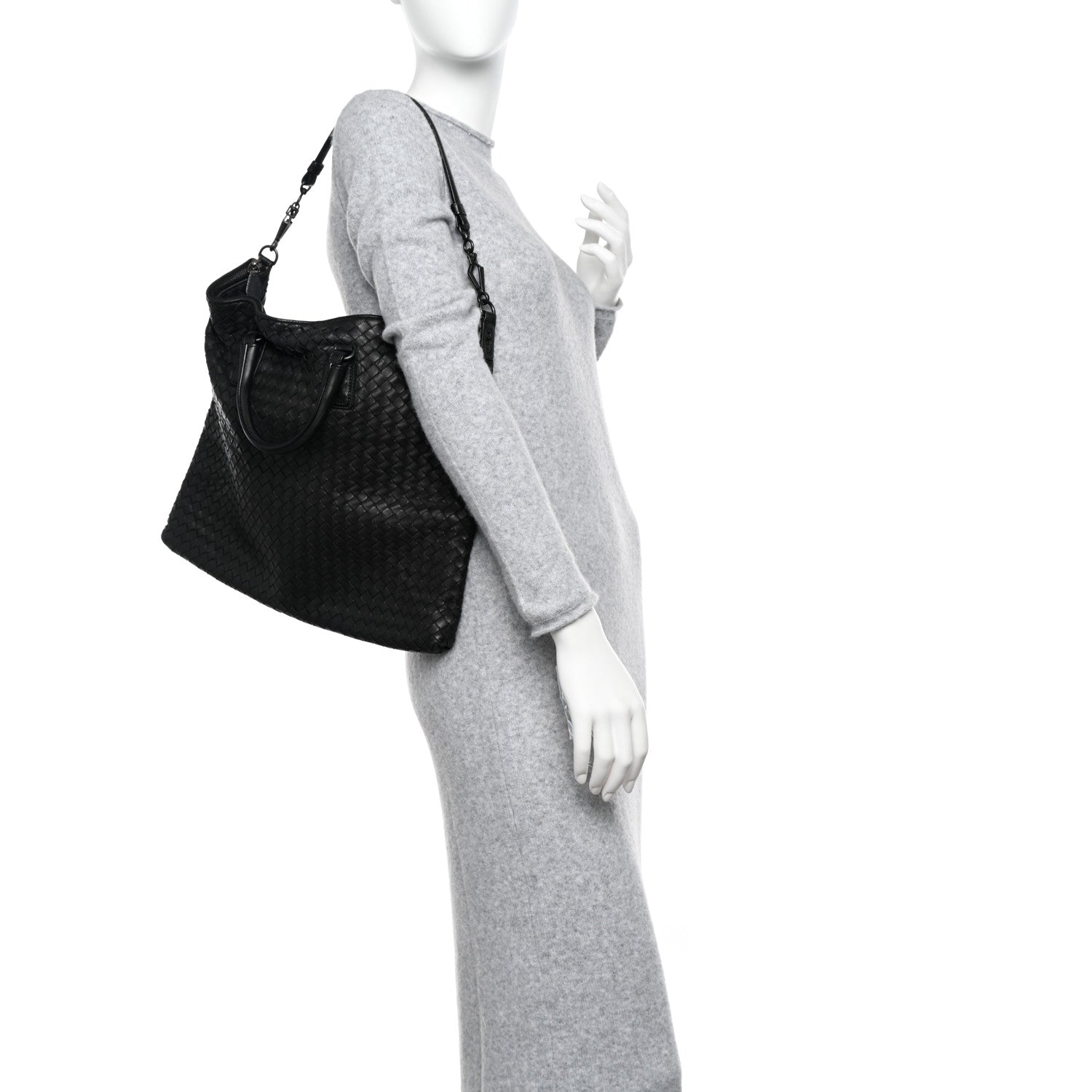 Bottega Veneta Nappa Intrecciato Maxi Convertible Tote Black 3 of 12
