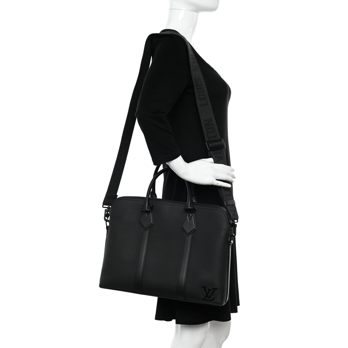 Calfskin Aerogram Takeoff Briefcase Black