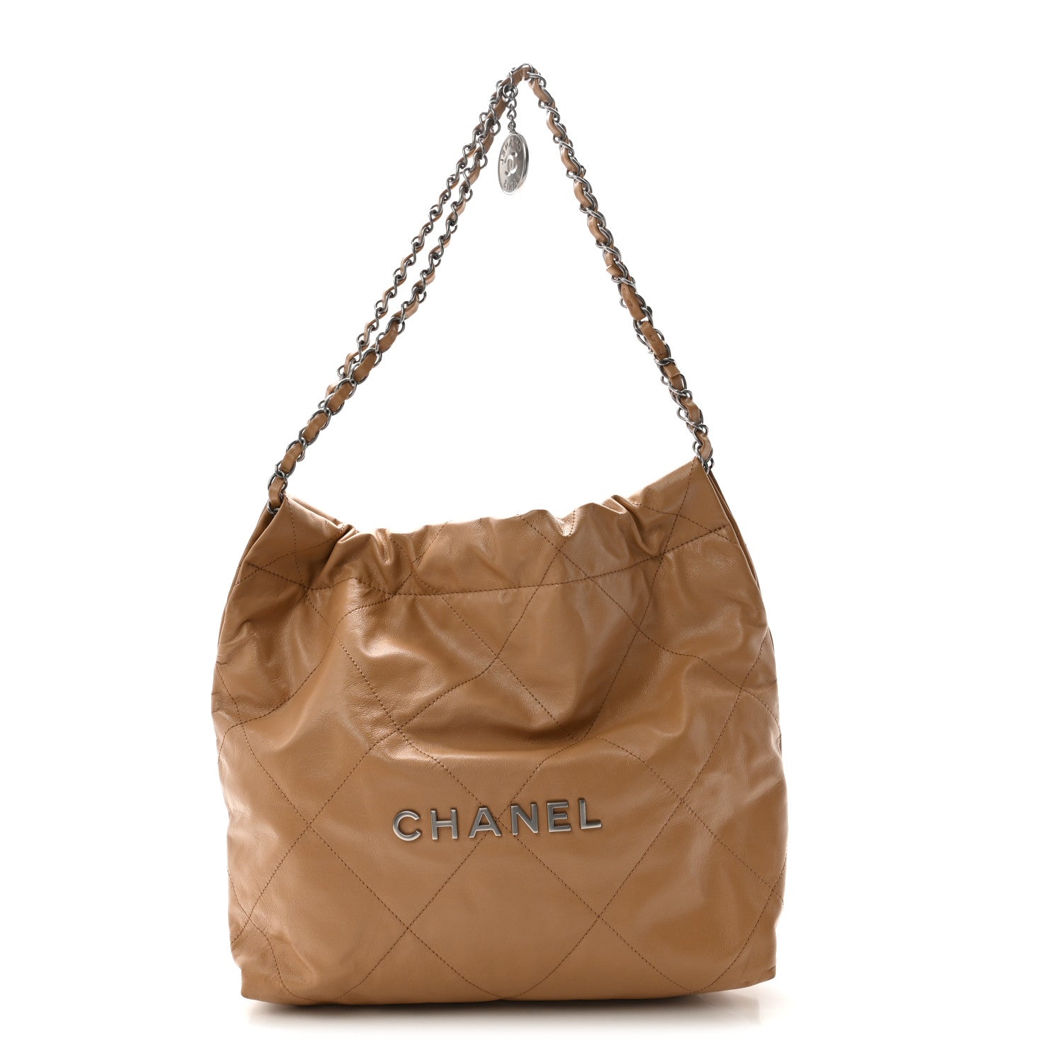 Chanel Shiny Calfskin Quilted Small Chanel 22 Beige 1886258