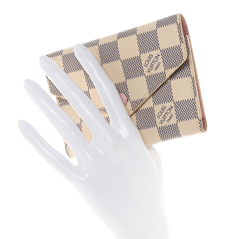 Damier Azur Victorine Wallet Rose Ballerine