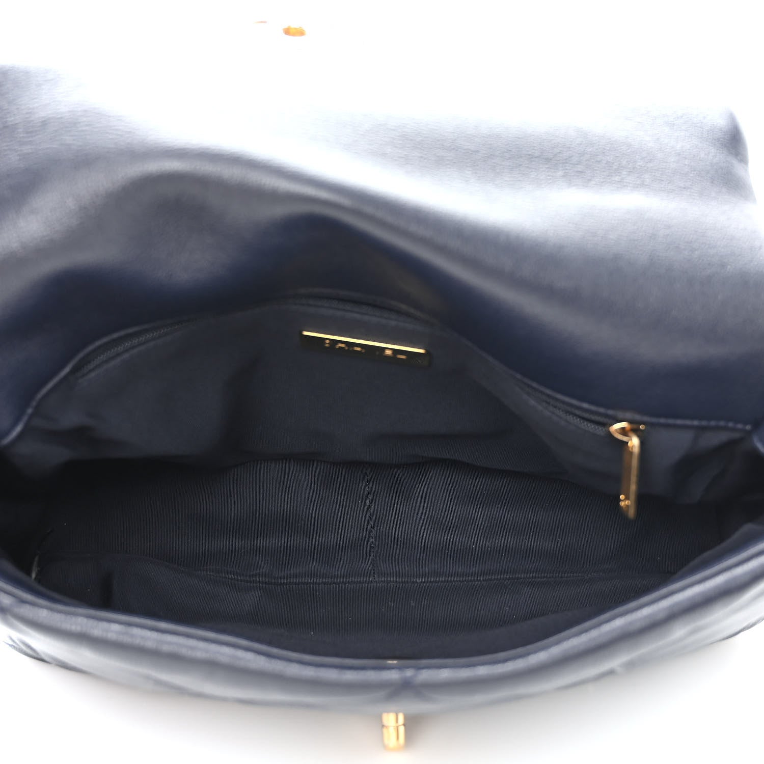 Chanel Lambskin Quilted Large Chanel 19 Flap Navy Blue 5 of 10