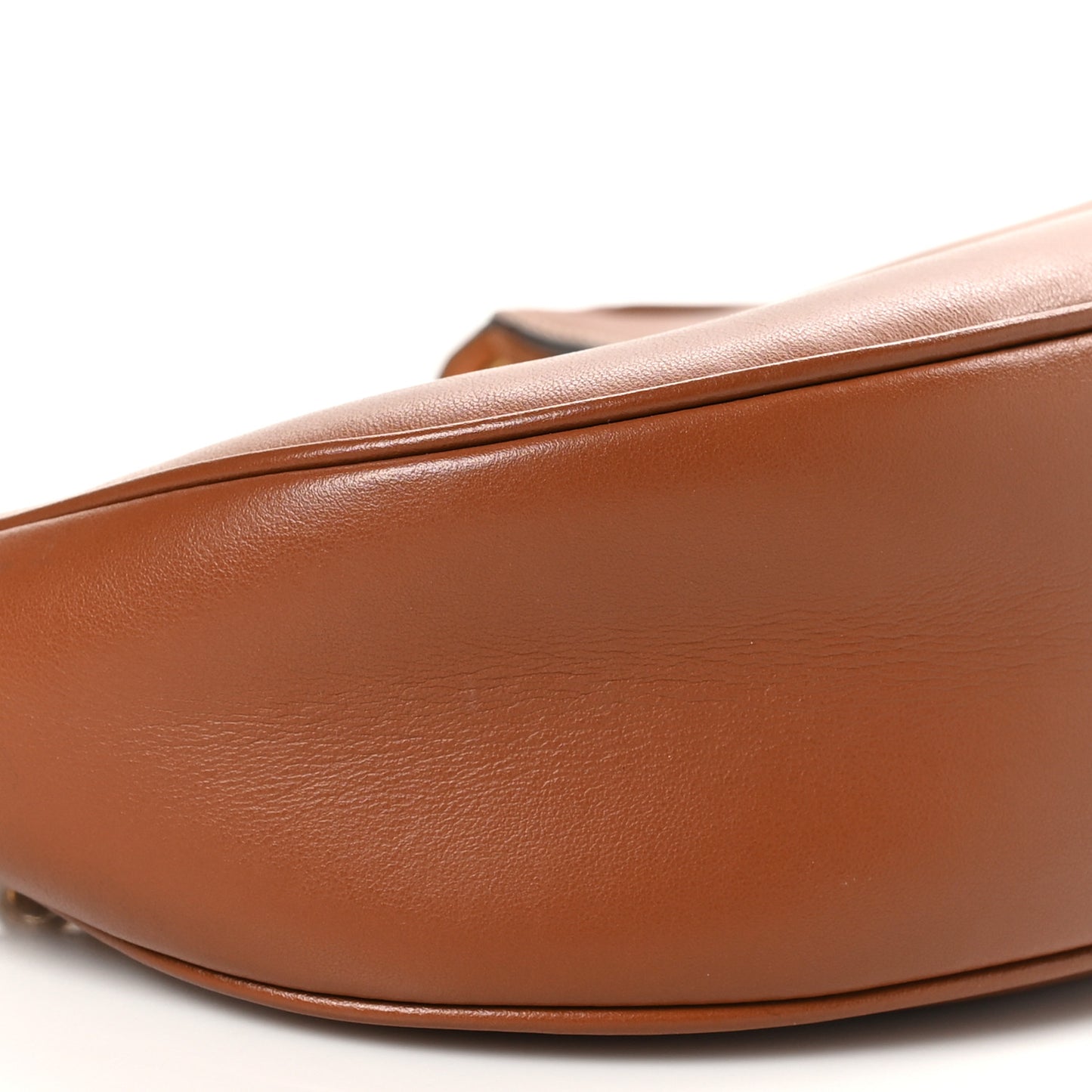 Smooth Calfskin Medium Chain Strap Ava Shoulder Bag Tan