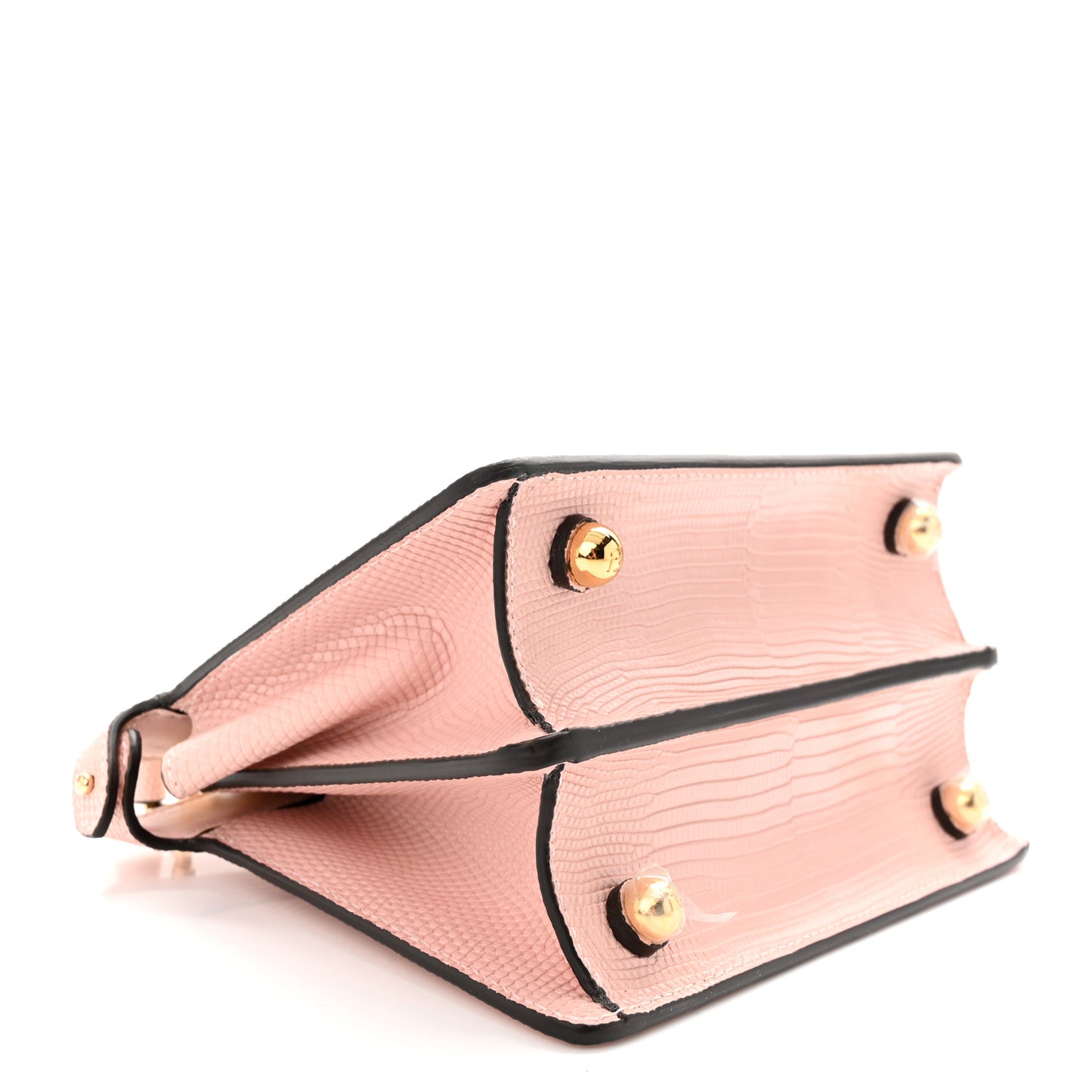 Glazed Lizard Shiny Nappa Petite Peekaboo I SEE U Satchel Rosa Confetto