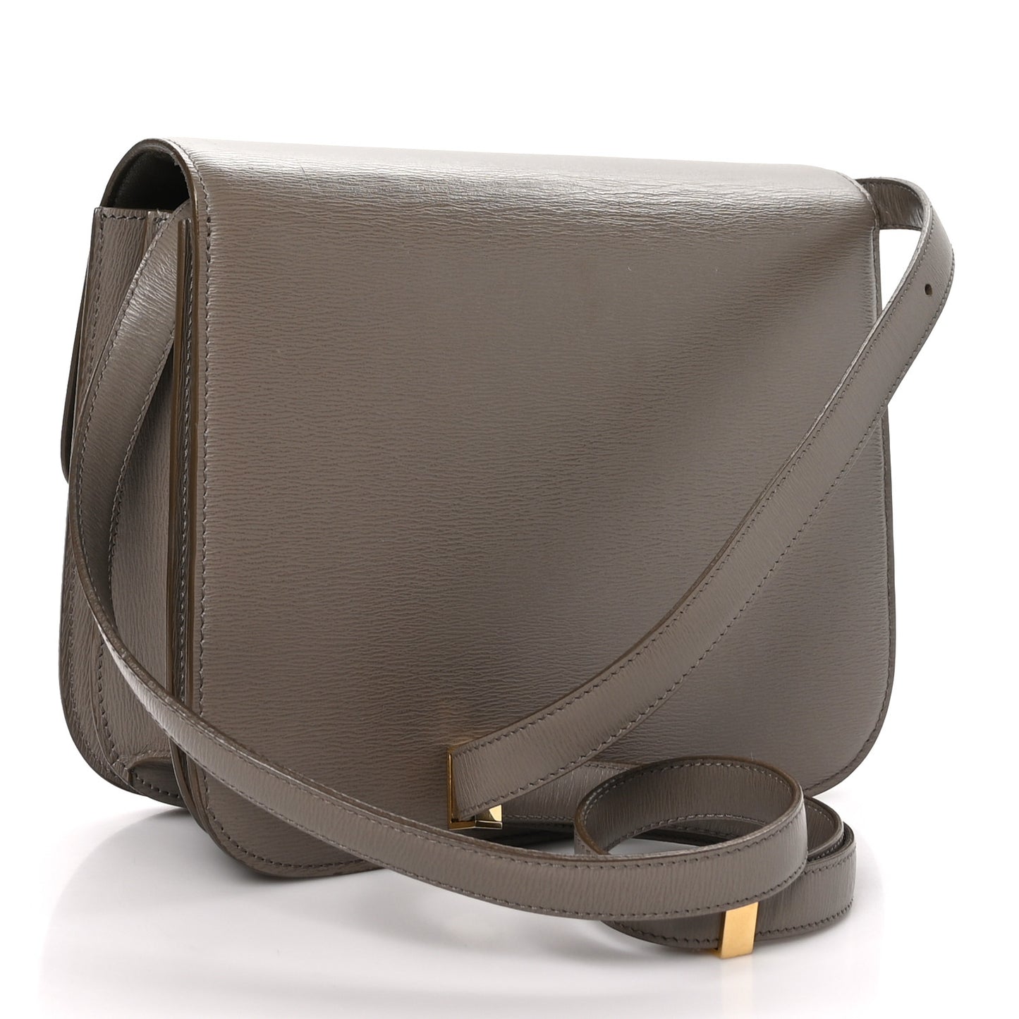 Liege Calfskin Medium Classic Box Flap Bag Taupe