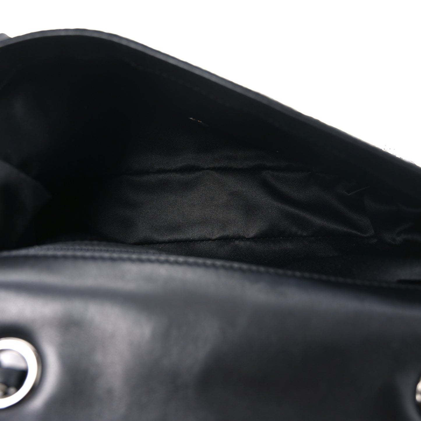 Sequin Quilted Small Single Flap Black Silver