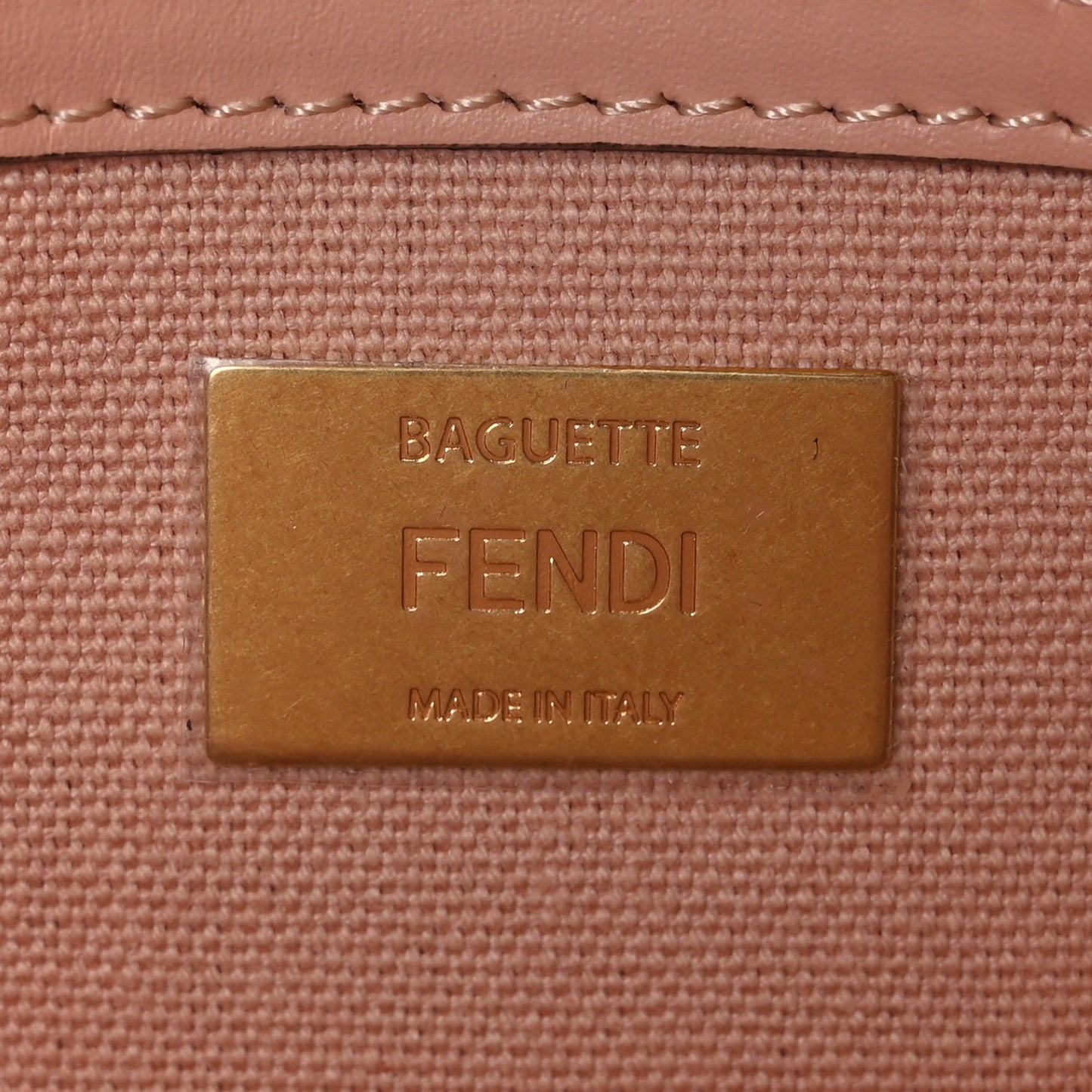 Canvas Vitello King Extra Strap FF Embroidered Baguette Baby Pink