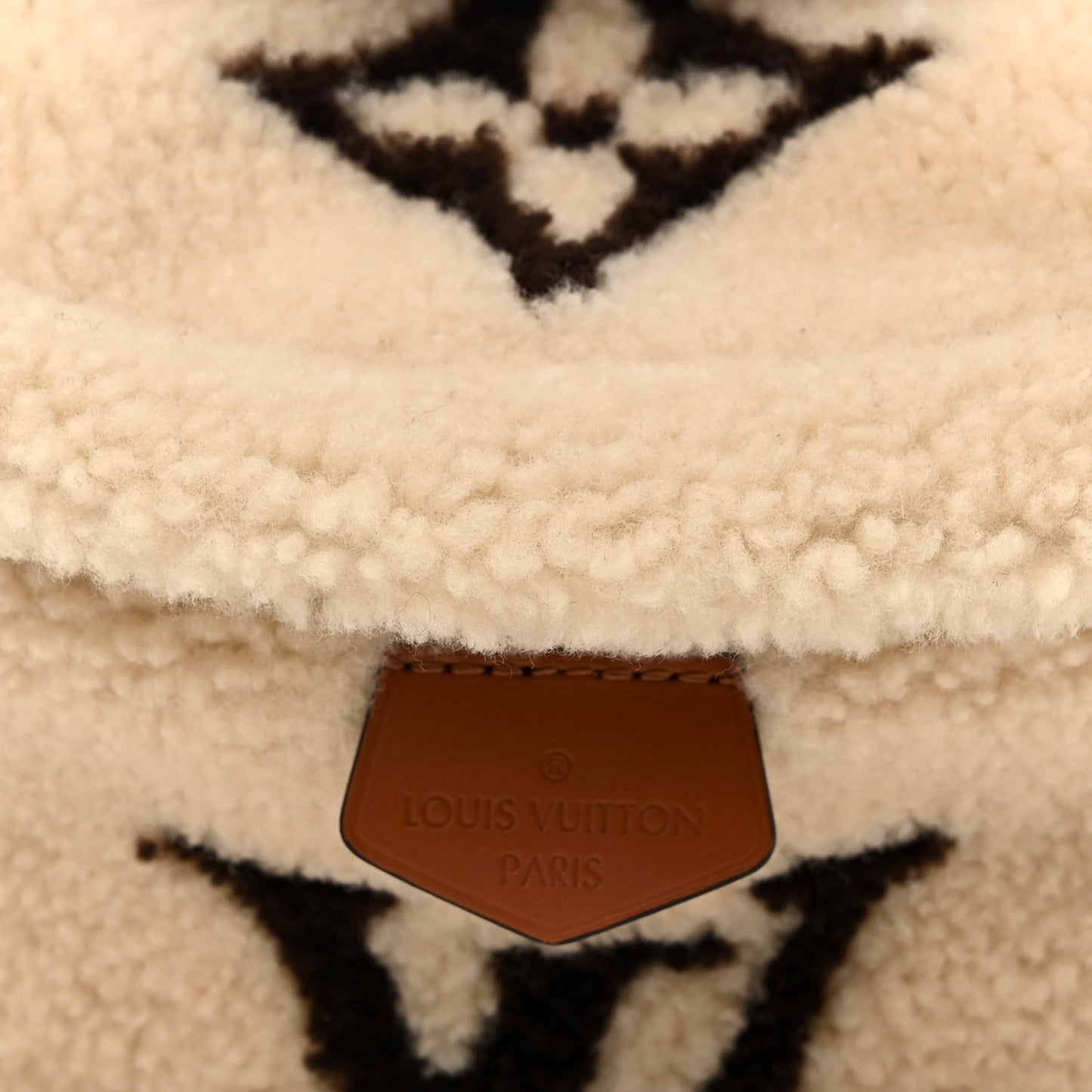 Shearling Monogram LV Ski Bumbag Cream Brown
