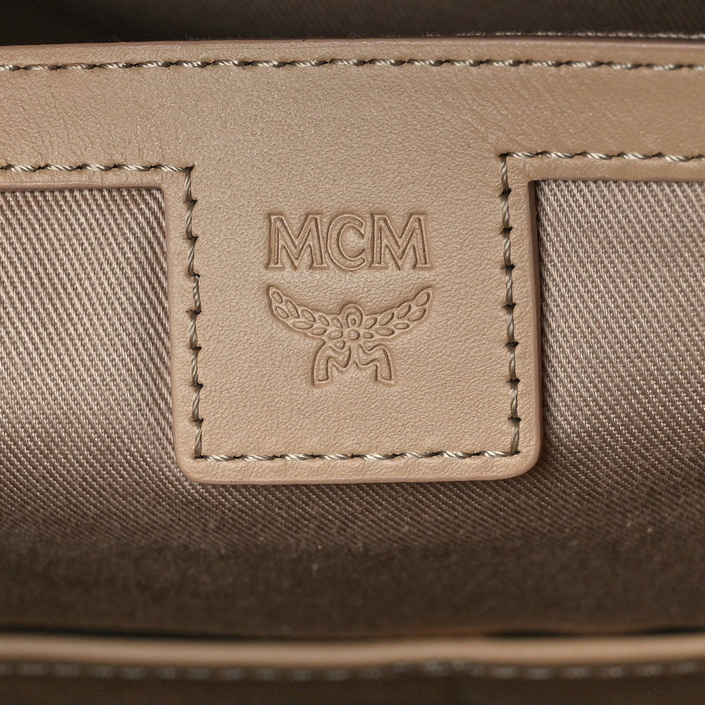 Metallic Visetos Spot MD Backpack Beige White