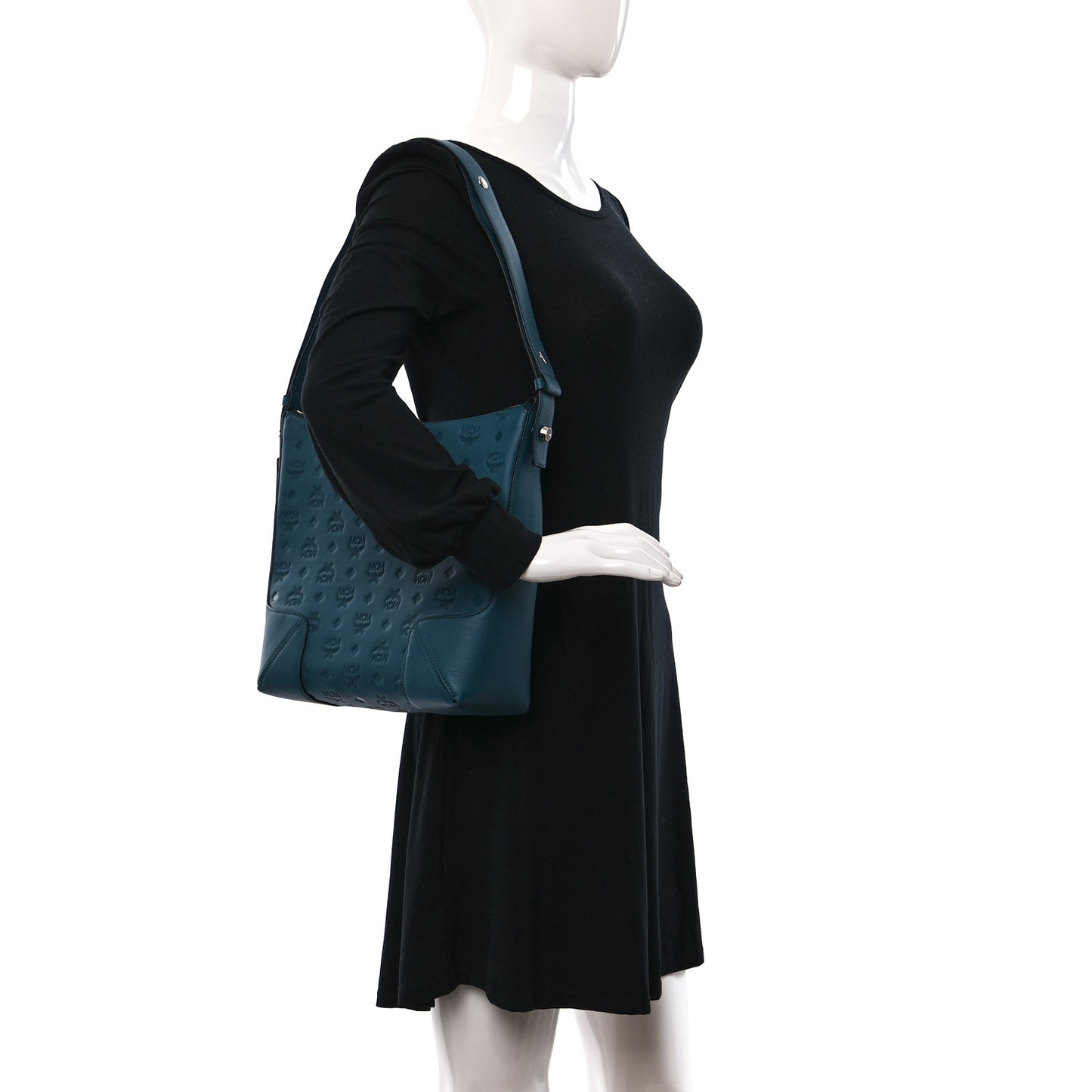 Calfskin Ottomar Monogram Medium Klara Hobo Teal