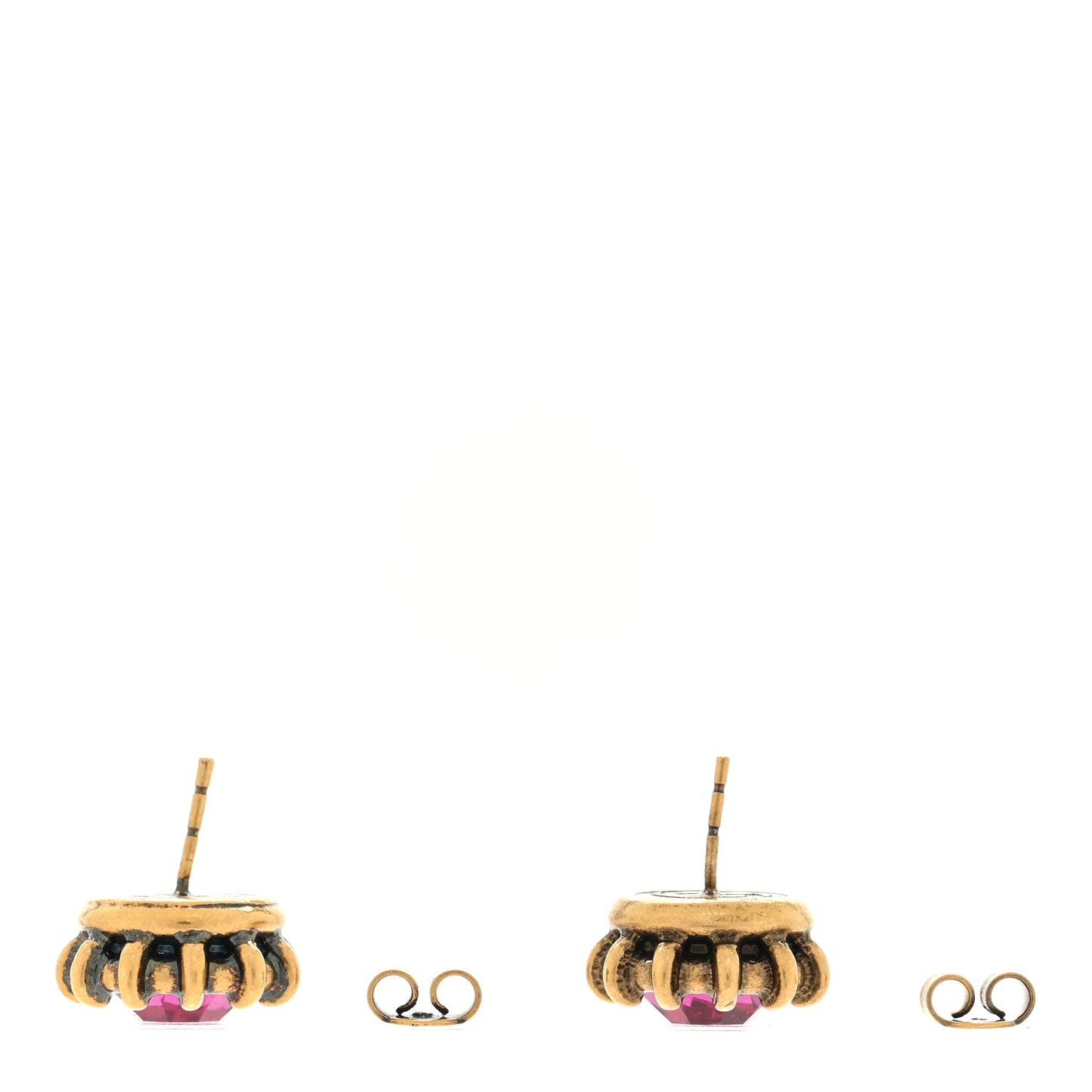 Crystal Stud Earrings Aged Gold Pink