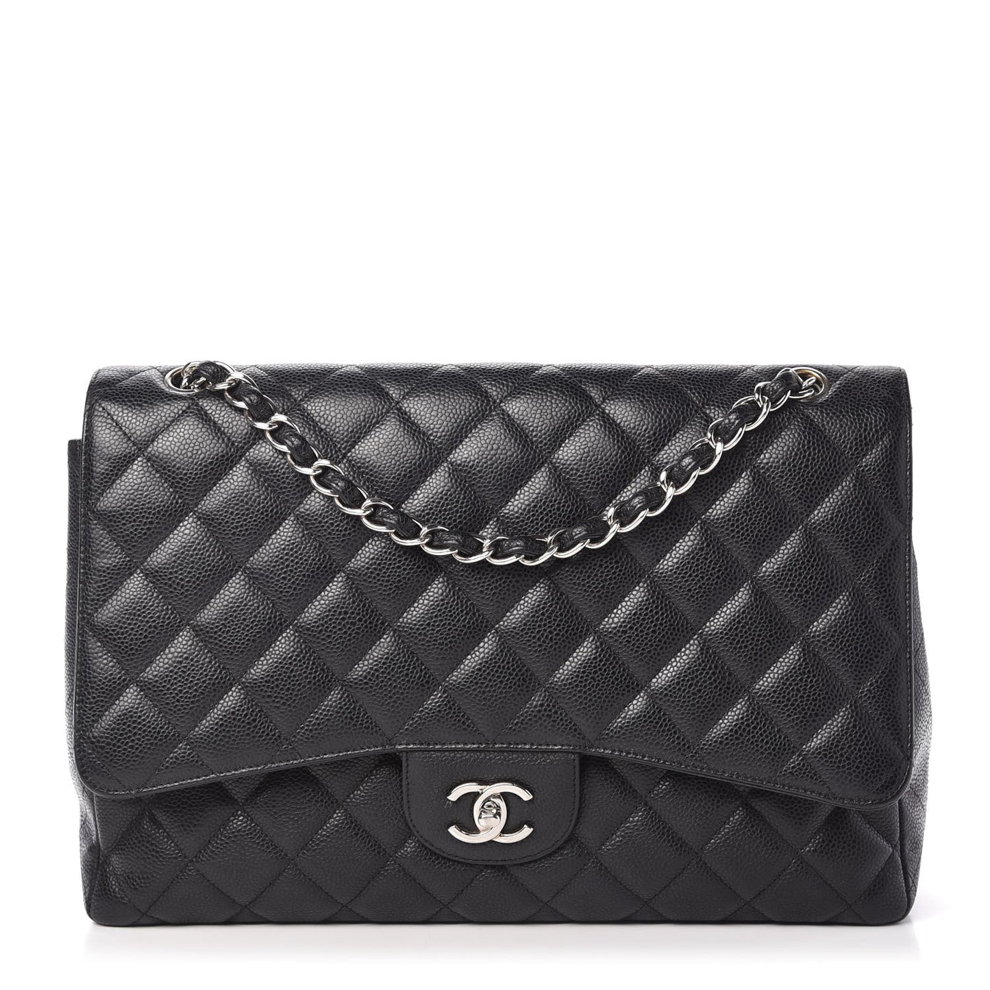 Caviar Quilted Maxi Single Flap Black