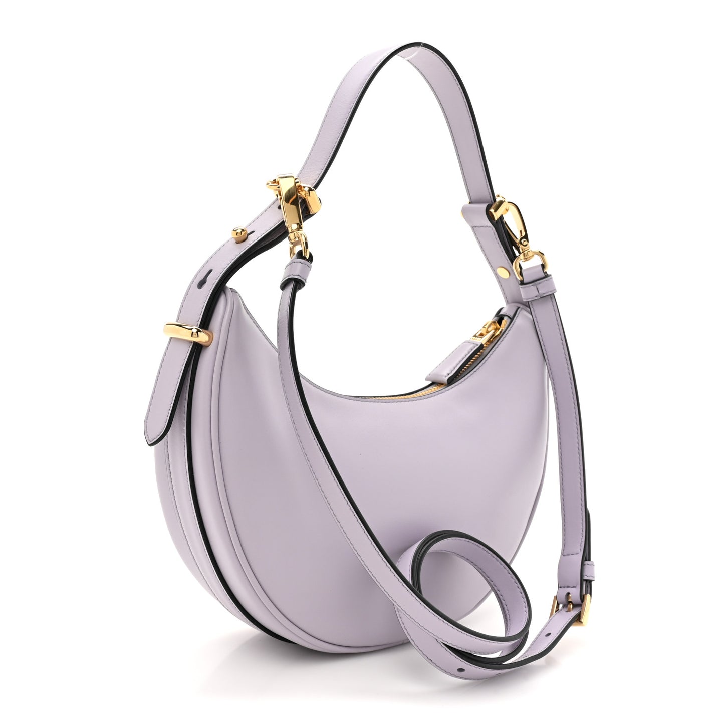 Soft Calfskin Arque Shoulder Bag Glicine