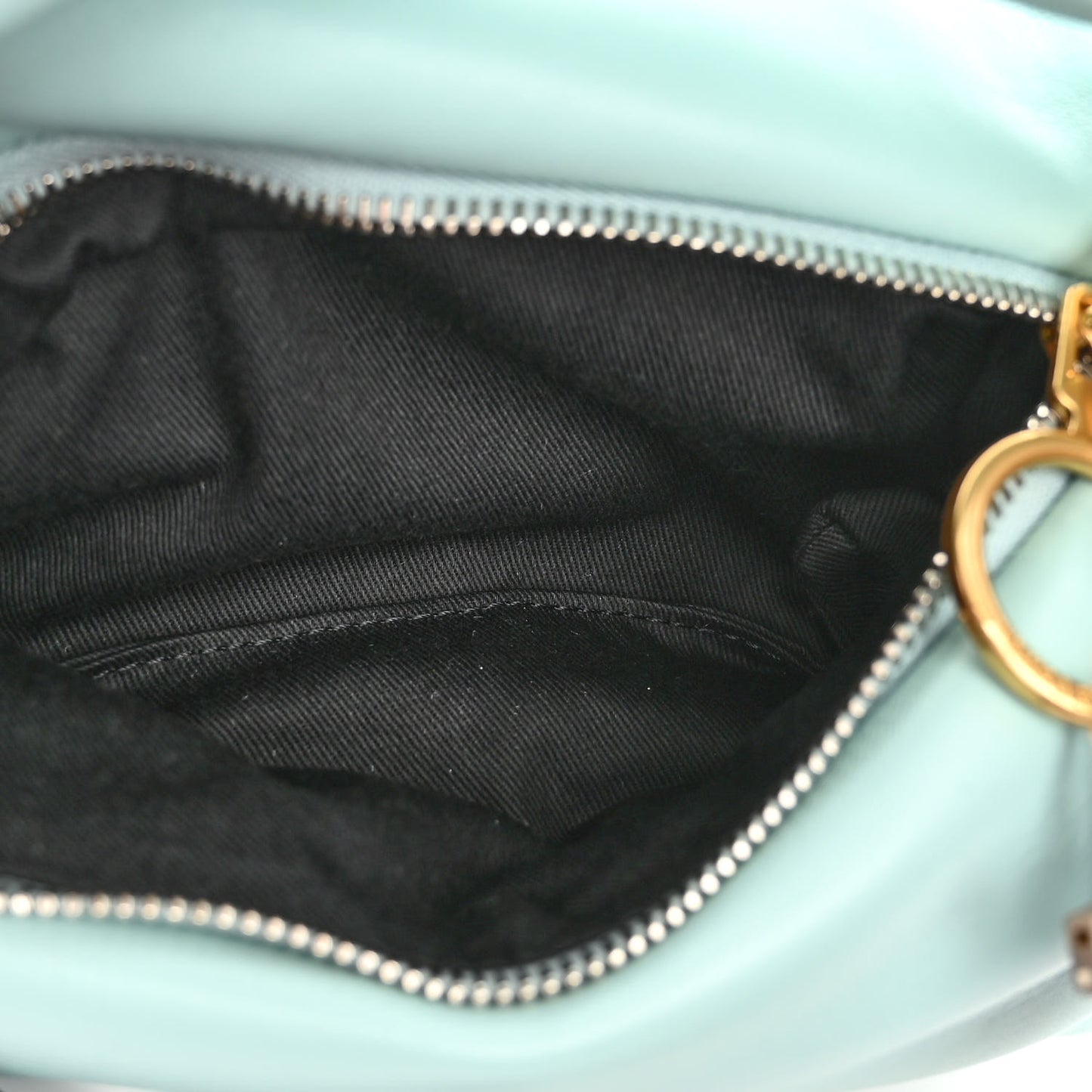 Calfskin Puffy Pump Pouch Crossbody Bag Light Blue