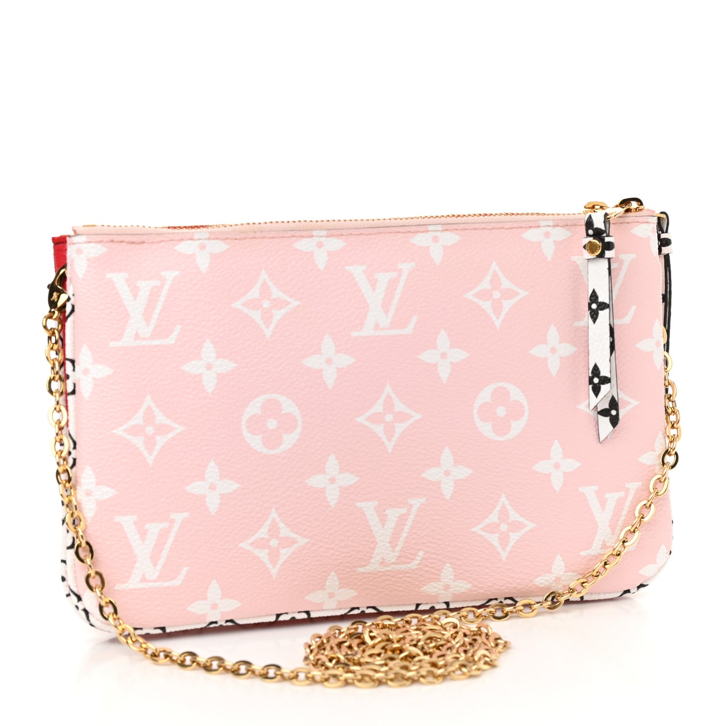 Monogram Giant Double Zip Pochette Rouge