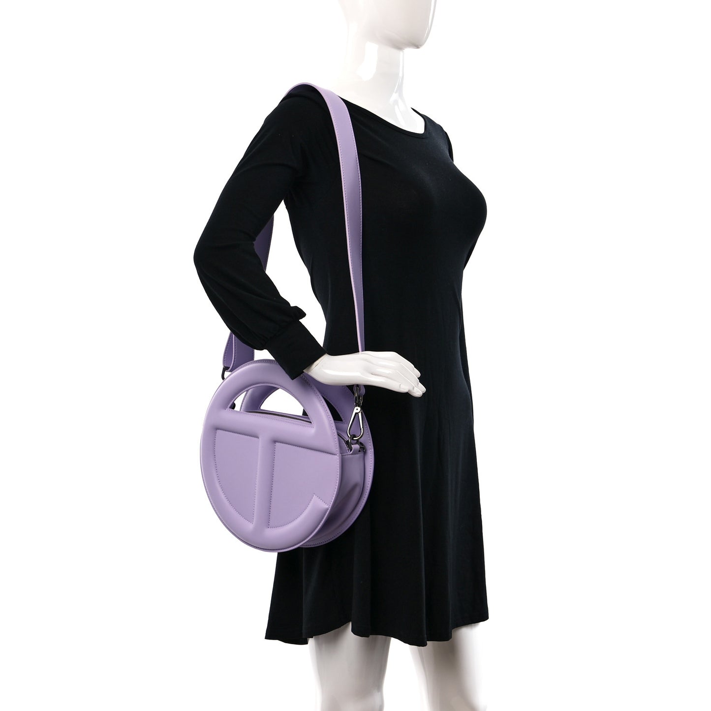 Vegan Leather Round Circle Bag Lavender