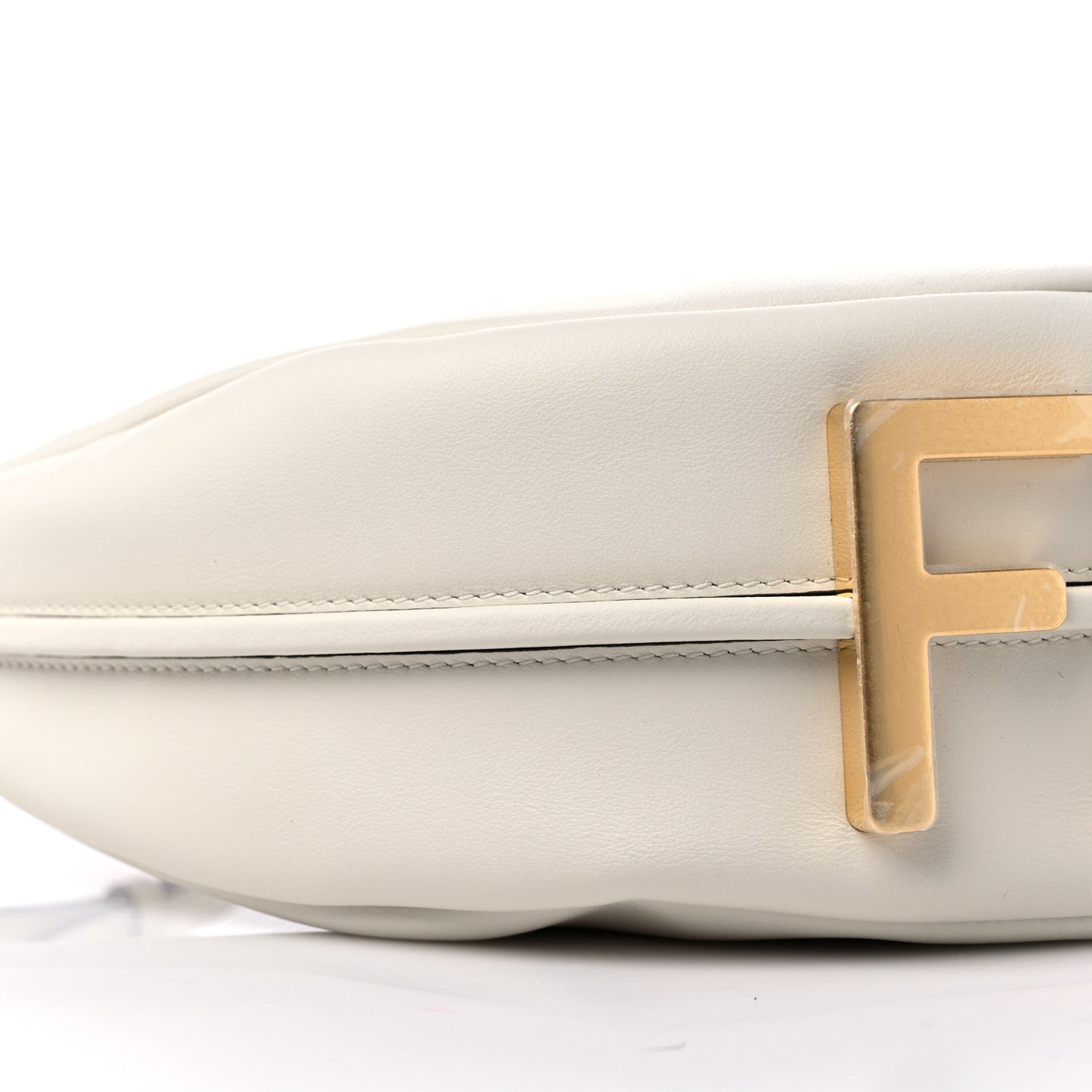 Vitello Grace Matte Small Fendigraphy Hobo Bag White Ice