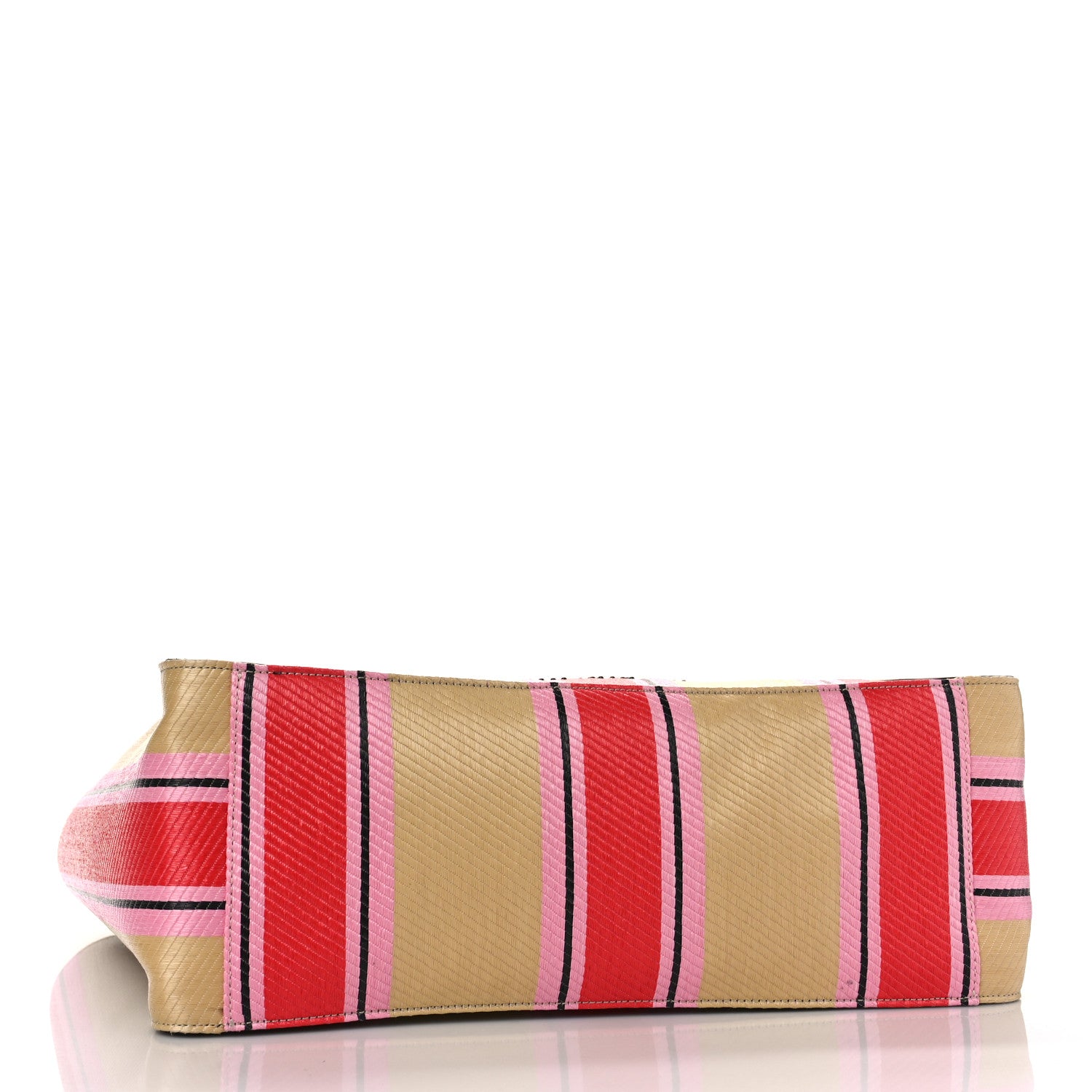 Stella McCartney Raffia Striped Logo Tote Red 5 of 8