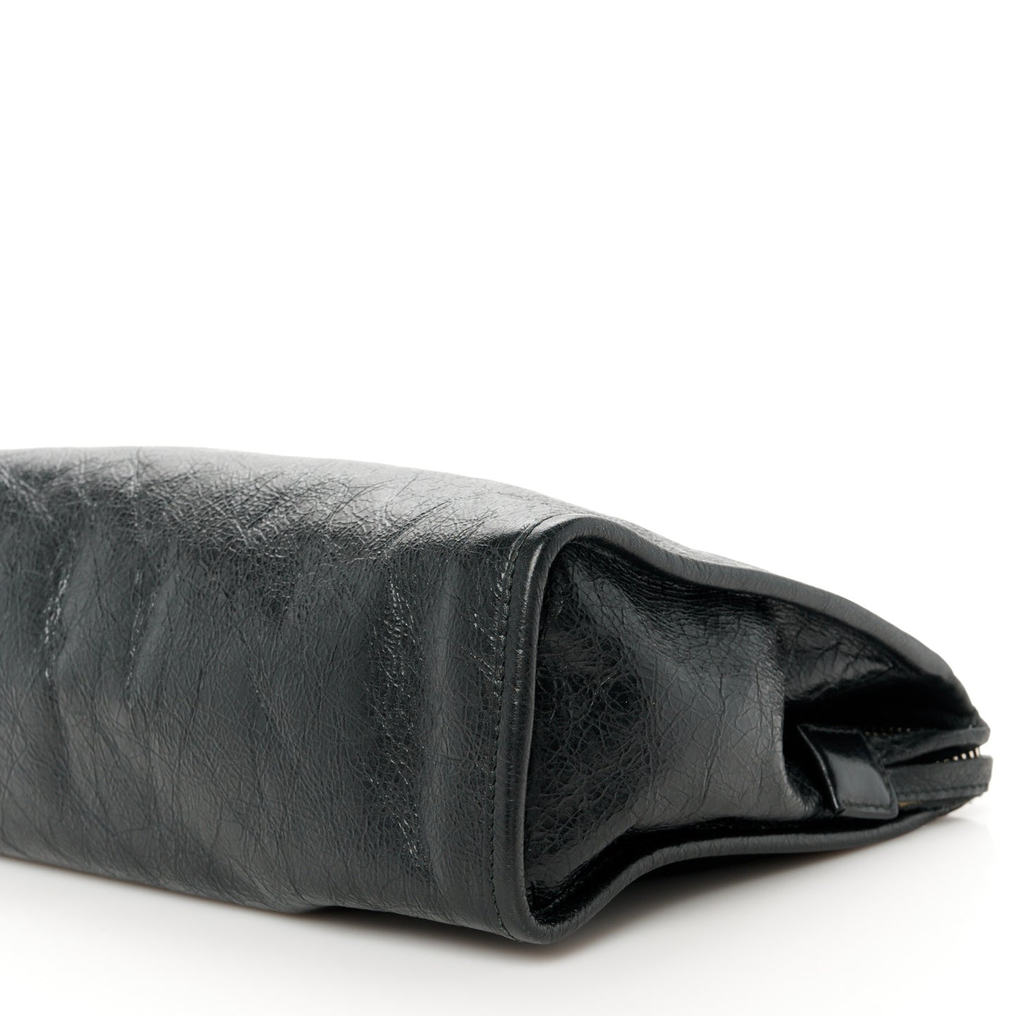 Fluffy Calfskin Morpheus Zip Pouch Black