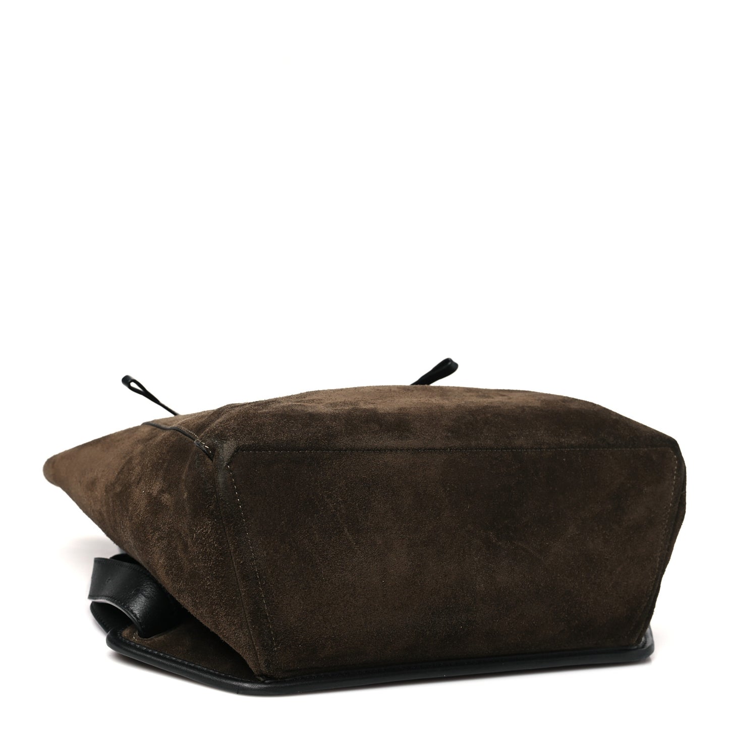 Suede Calfskin Drawstring Backpack Brown