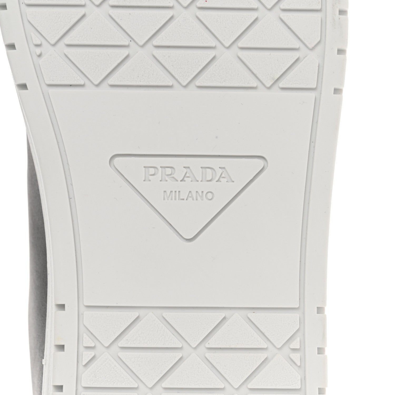 Prada Vitello Soft Metal Triangle Logo Womens Edge Low Top 30mm Sneakers 38 Black White 8 of 9