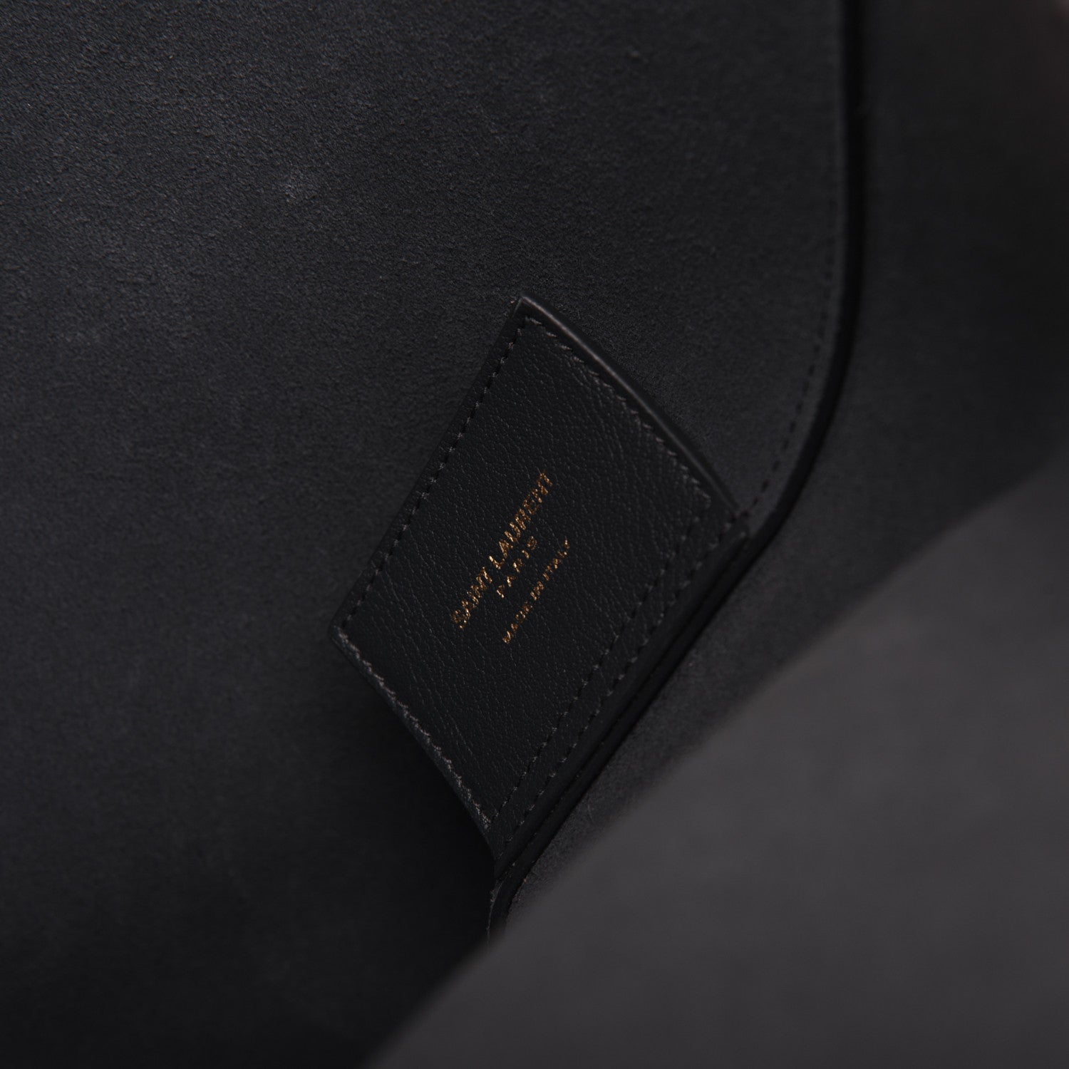 Saint Laurent Calfskin Large Shopping Tote Navy 8 of 22