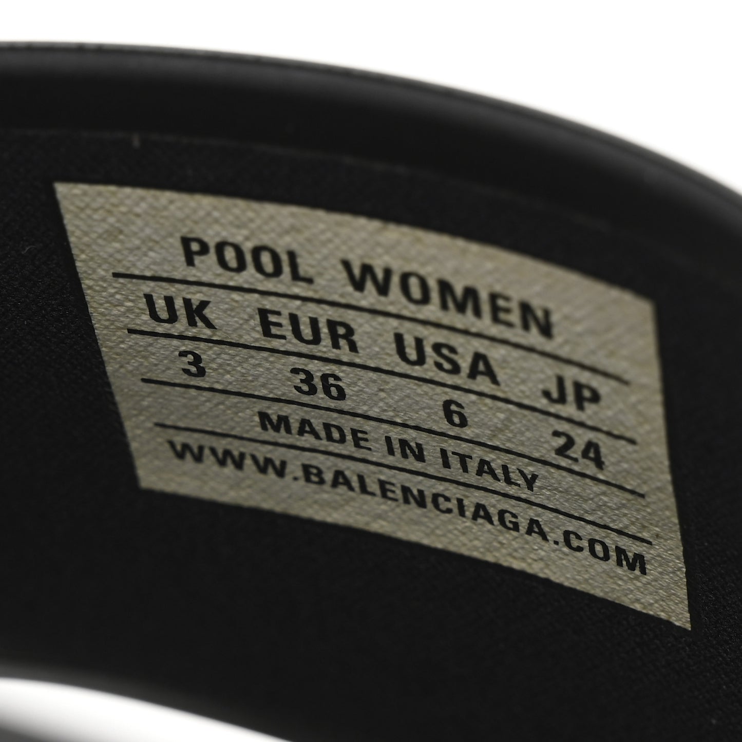 Rubber Logo Pool Slide Sandals 36 Black