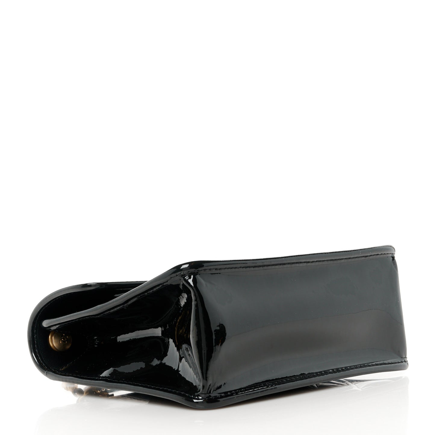 Patent Quilted Mini Graphic Catch Flap Black