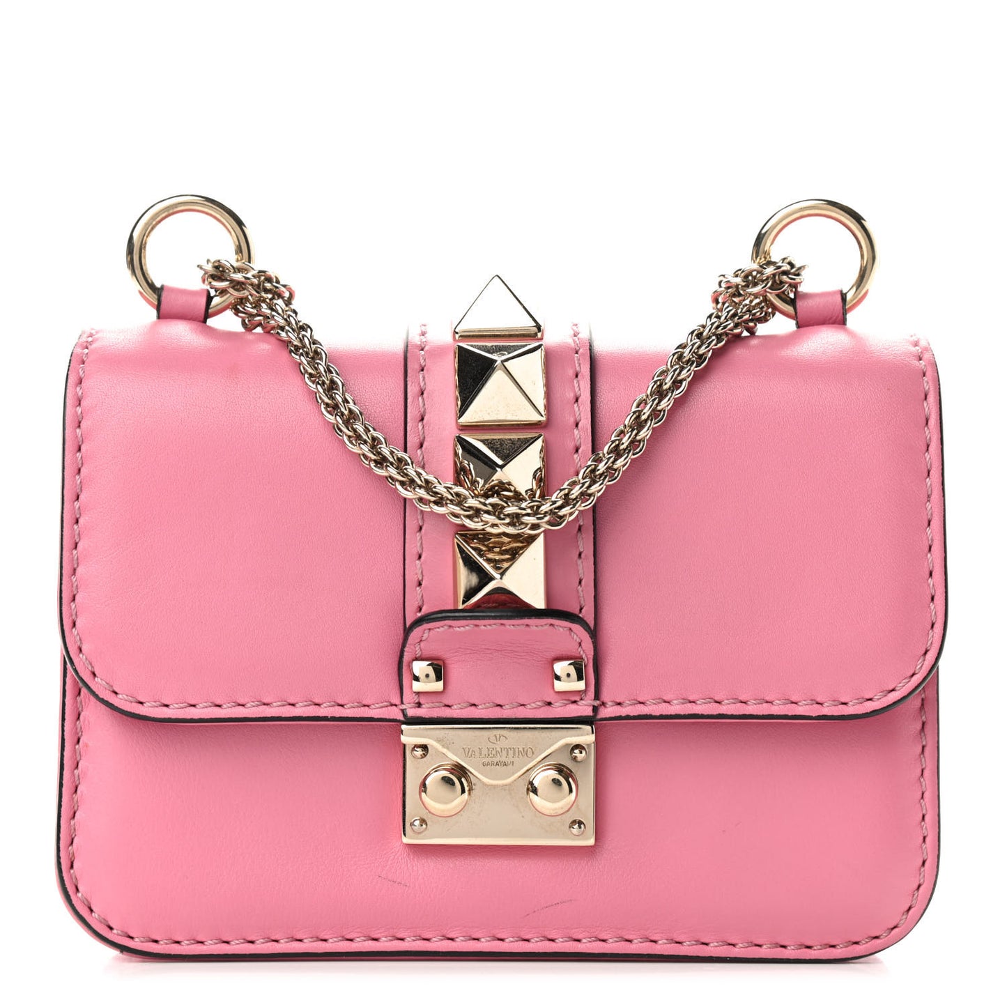 Vitello Mini Glam Lock Rockstud Flap Ninphea