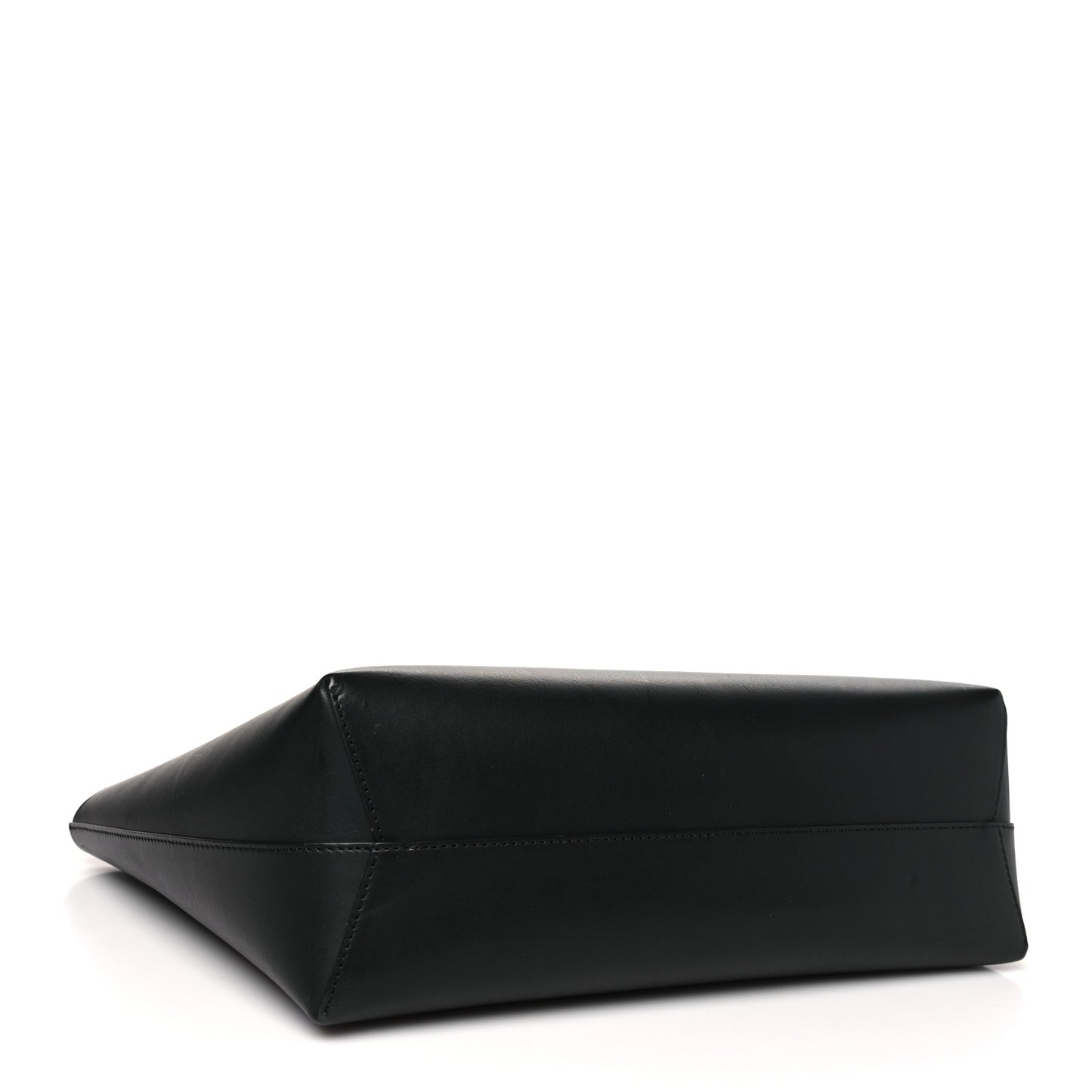 Calfskin Small Shopping Tote Black Flamma