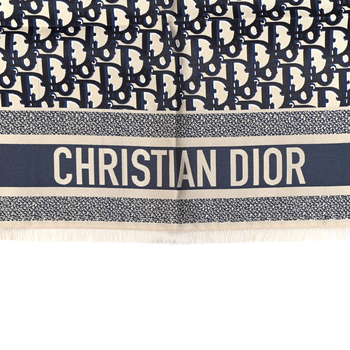 Silk Oblique Scarf Blue