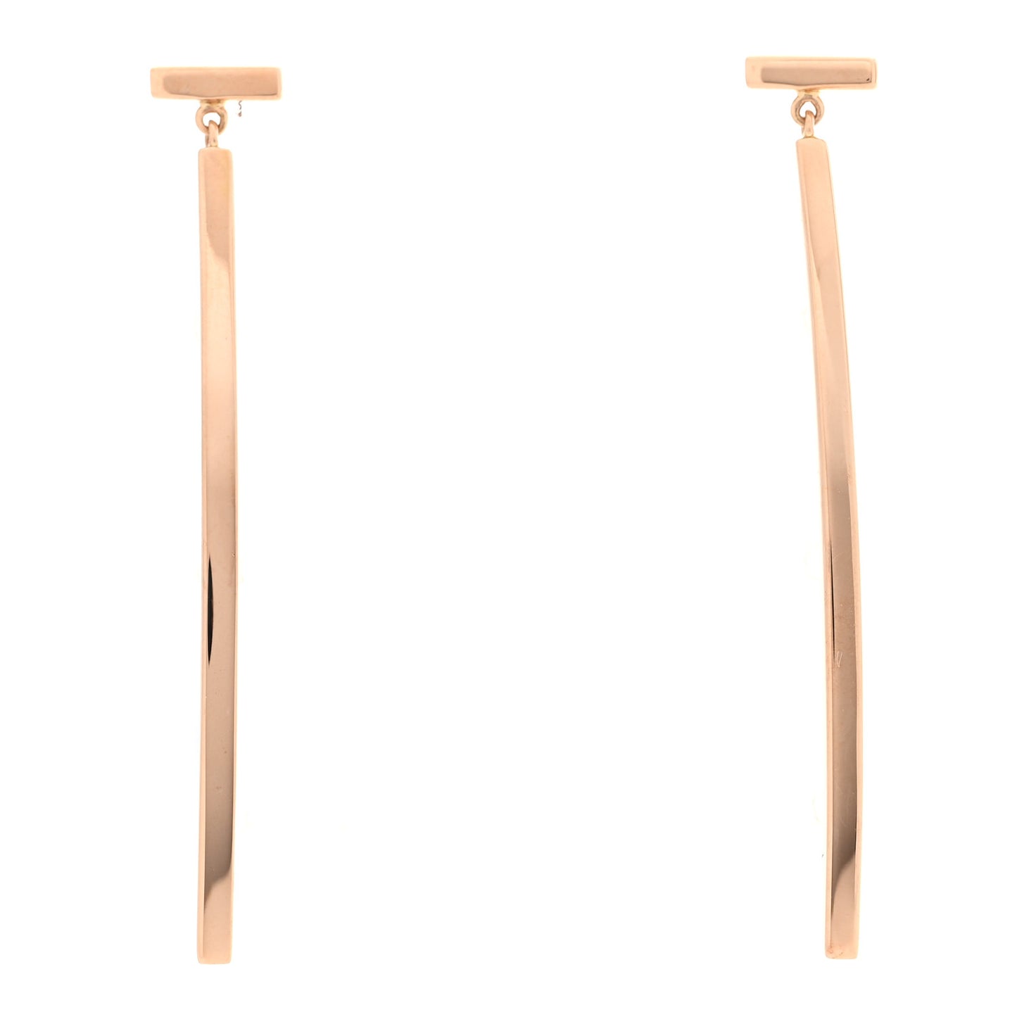 18K Rose Gold T Bar Earrings