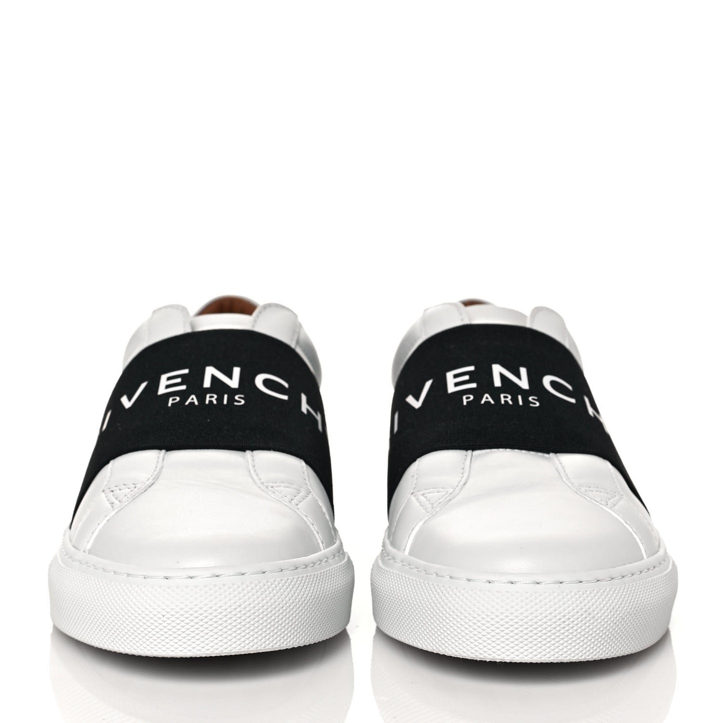 Calfskin Band Logo Womens Urban Street Sneakers 38.5 White Black
